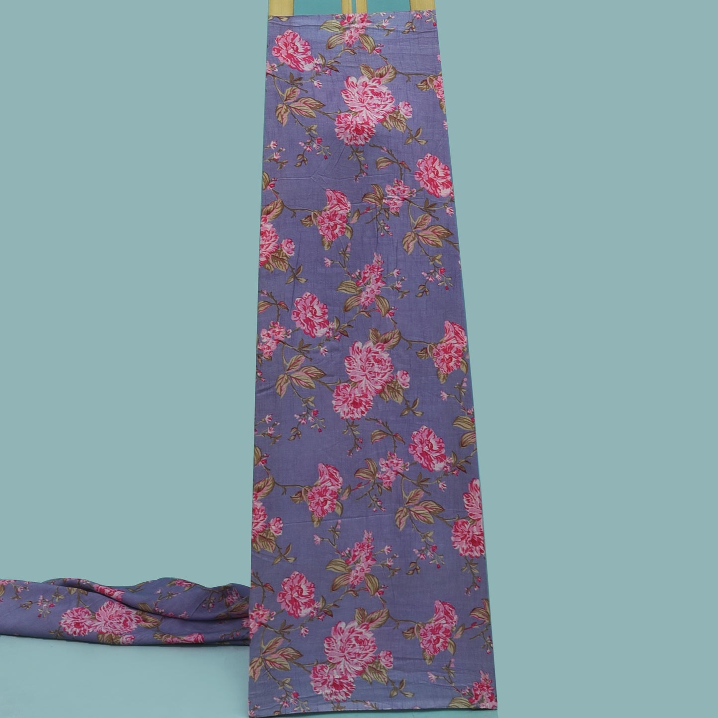 Multicolor Slub Chanderi Print Fabric