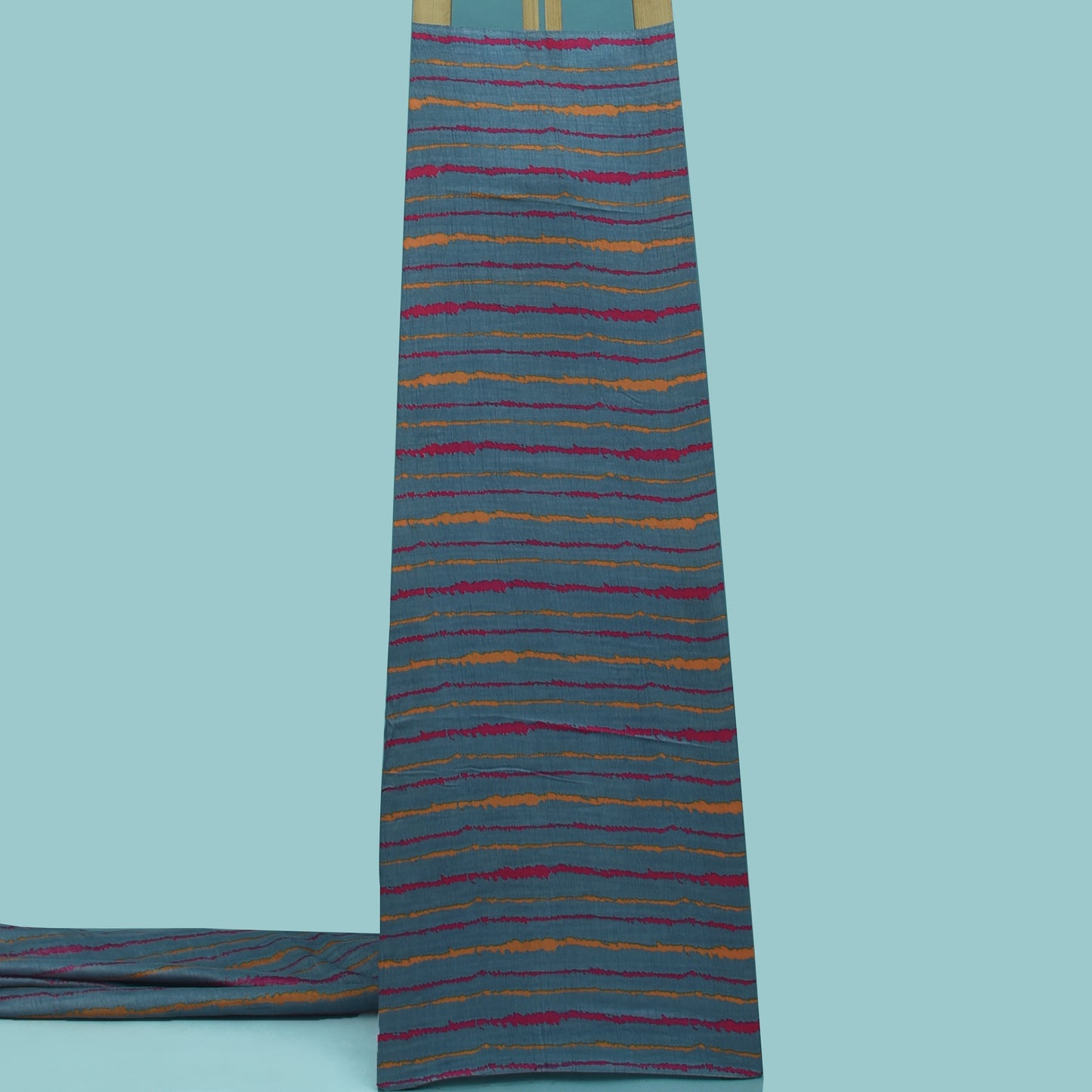 Multicolor Slub Chanderi Print Fabric