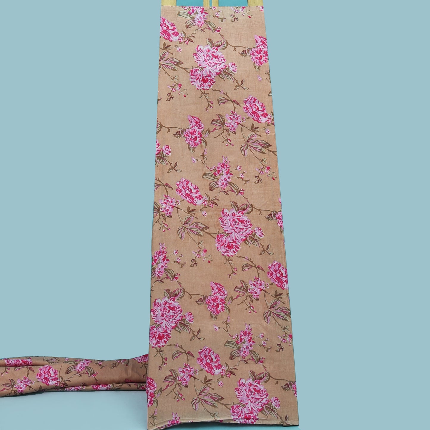 Multicolor Slub Chanderi Print Febric