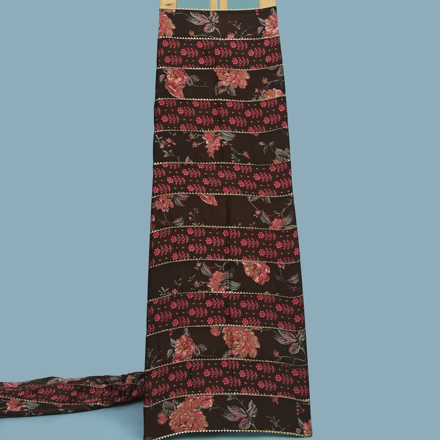 Multicolor Modal Satin Print Gota Work Fabric