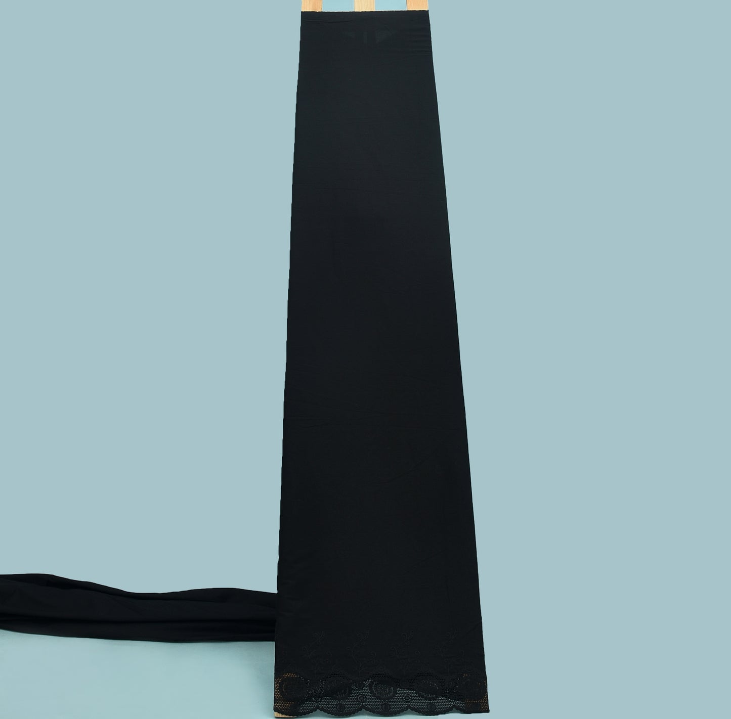 Black Color Plazo Cotton Chikan Embroidery Fabric