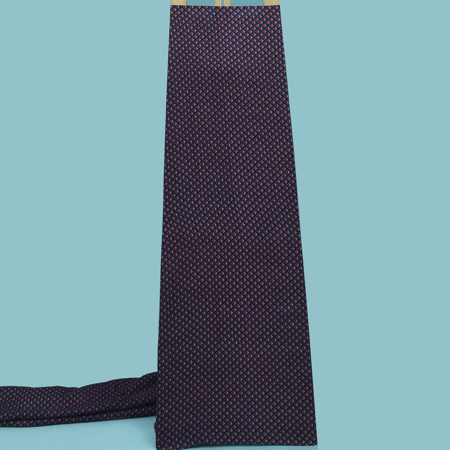 Multicolor Slub Silk Print Fabric