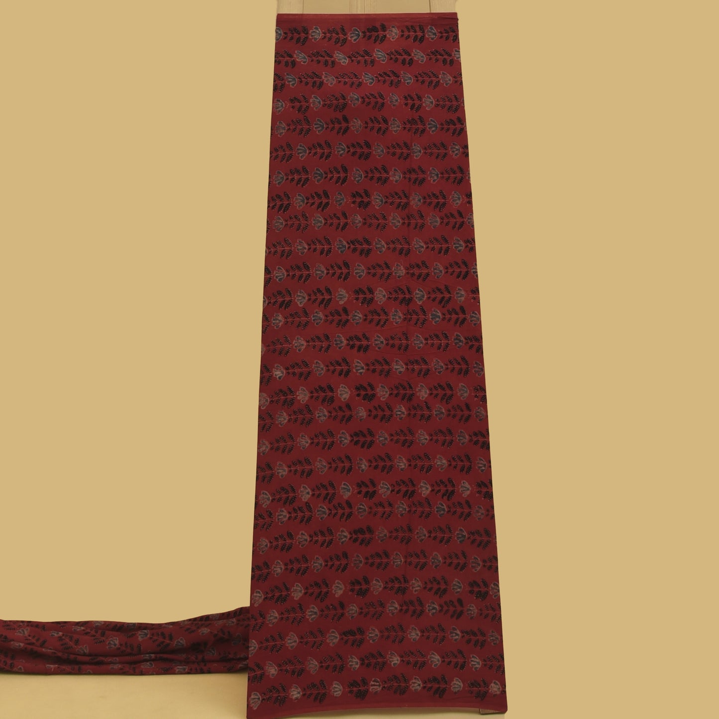 Multicolor Bember Satin Modal Ajrakh Print Fabric