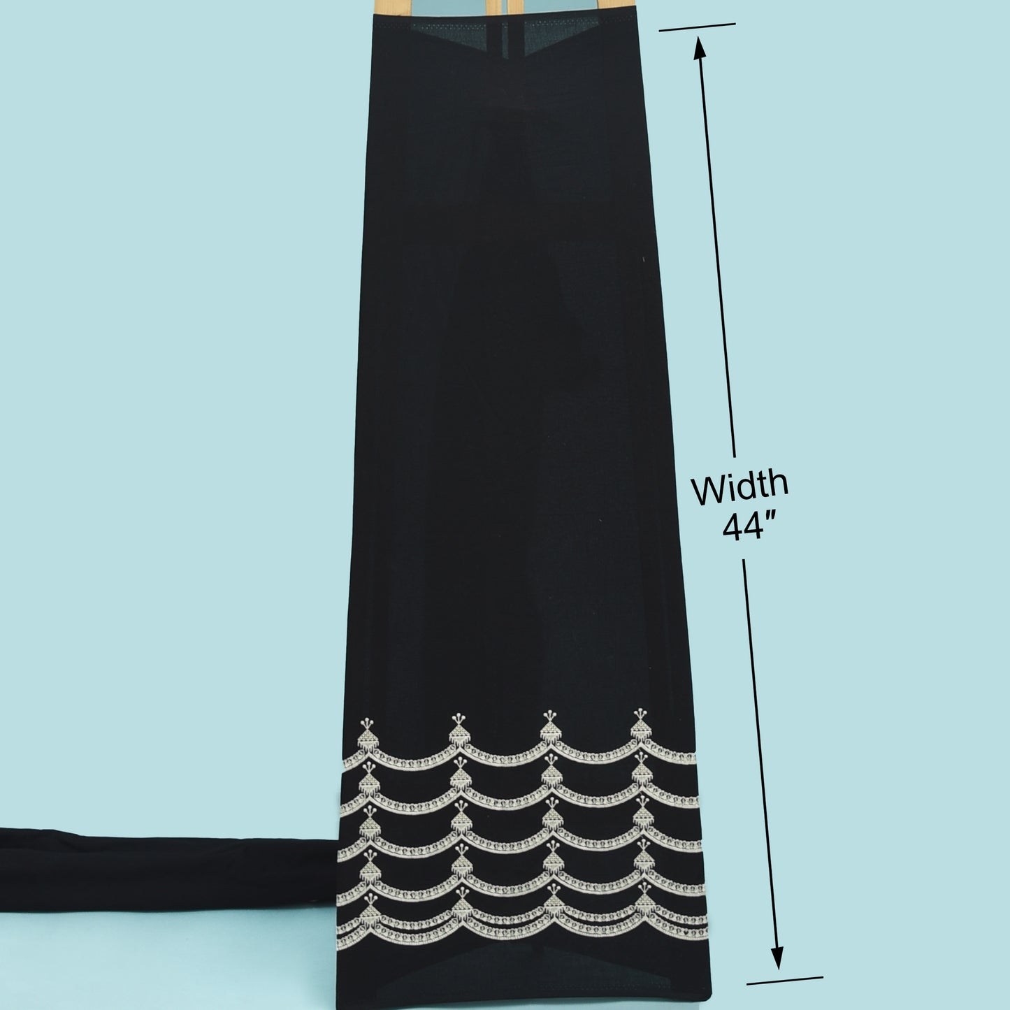 Black Color Cotton Embroidery Fabric