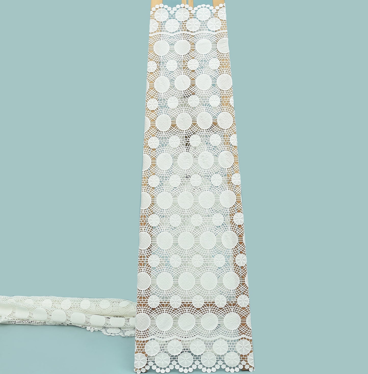 White Color Crosia Embroidery Fabric