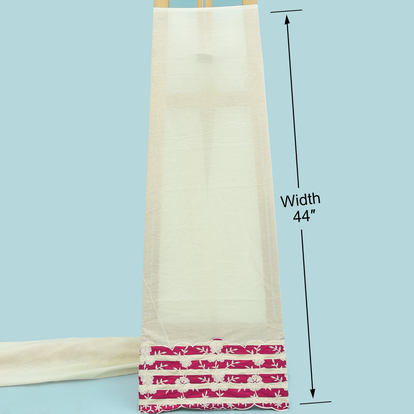 Cotton Stripe Print Embroidery Fabric