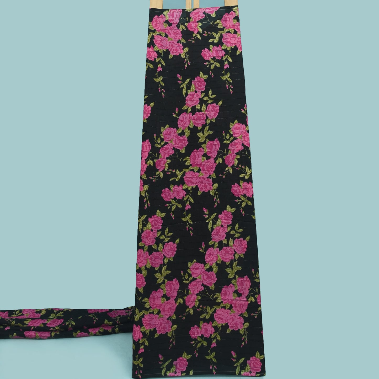 Multicolor Slub Chanderi Print Fabric