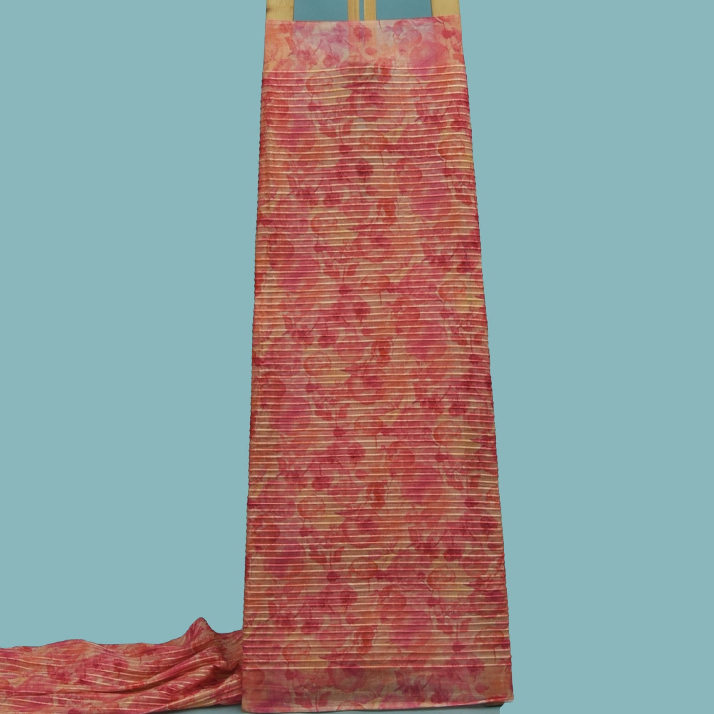 Multicolor Chanderi Tissue Embroidery Fabric