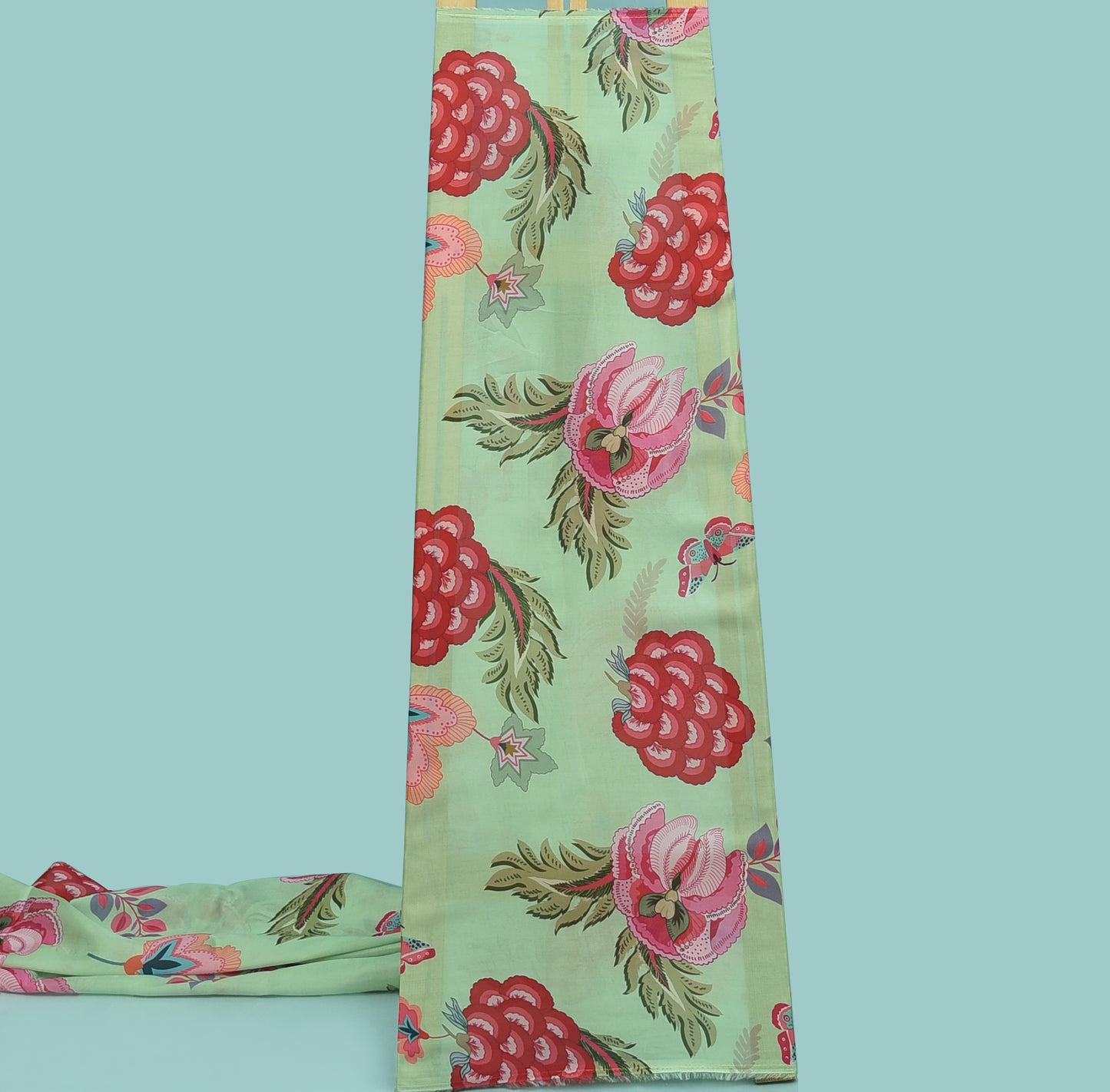 Multicolor Silk Organza Print Fabric