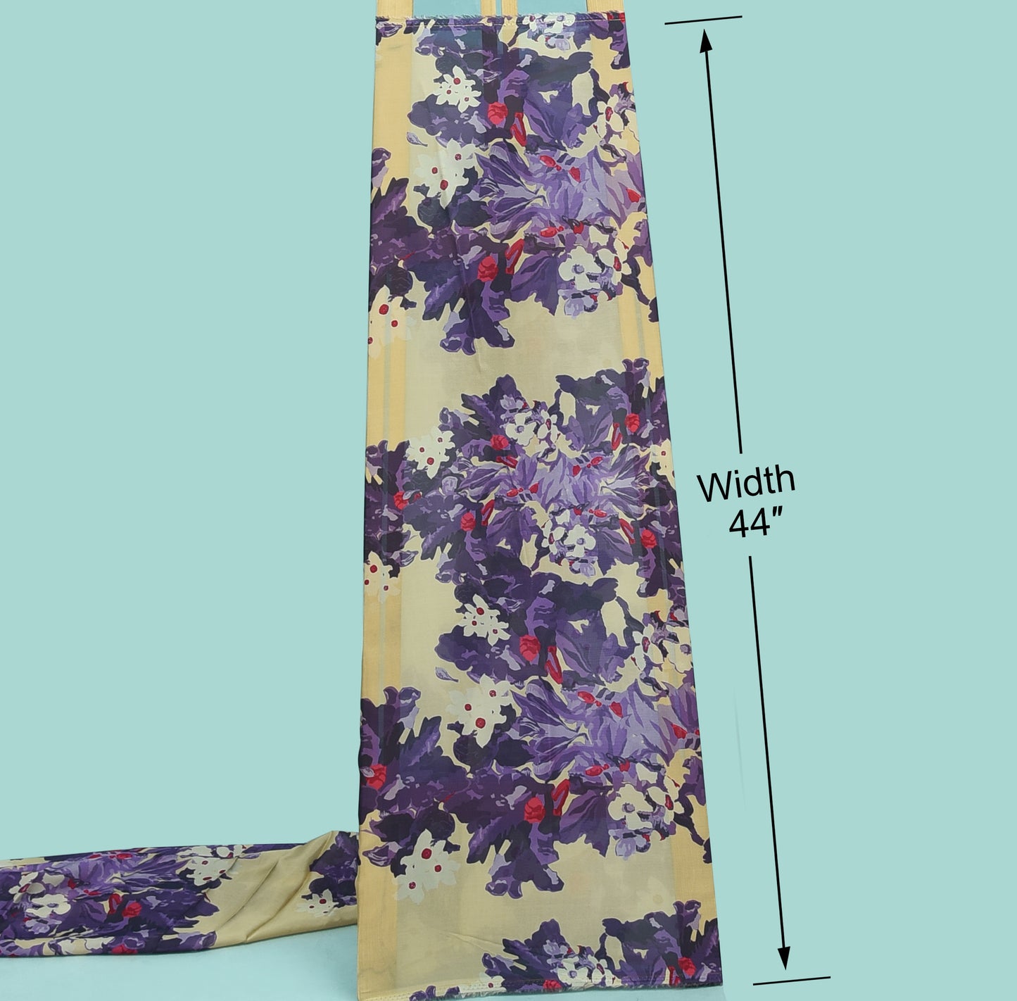 Multicolor Floral Organza Silk Print Fabric