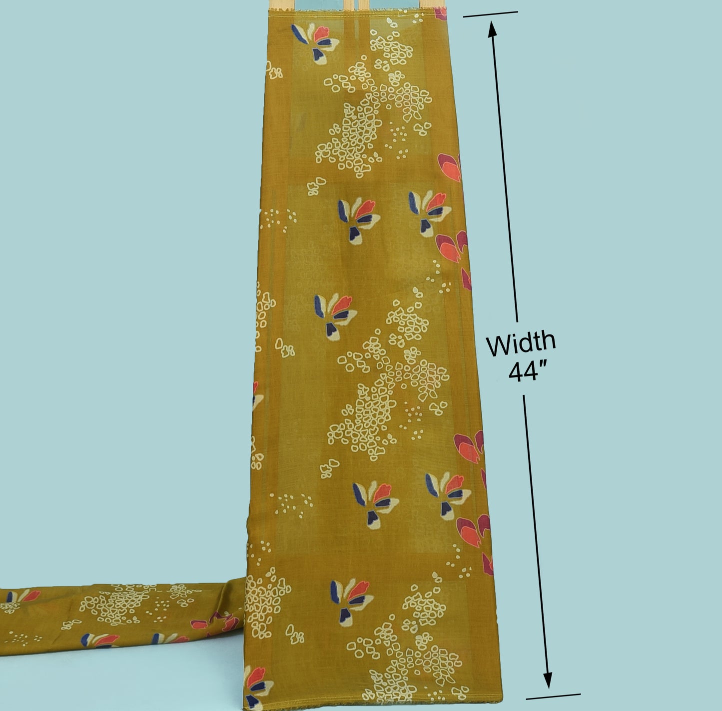 Multicolor Floral Organza Silk Print Fabric