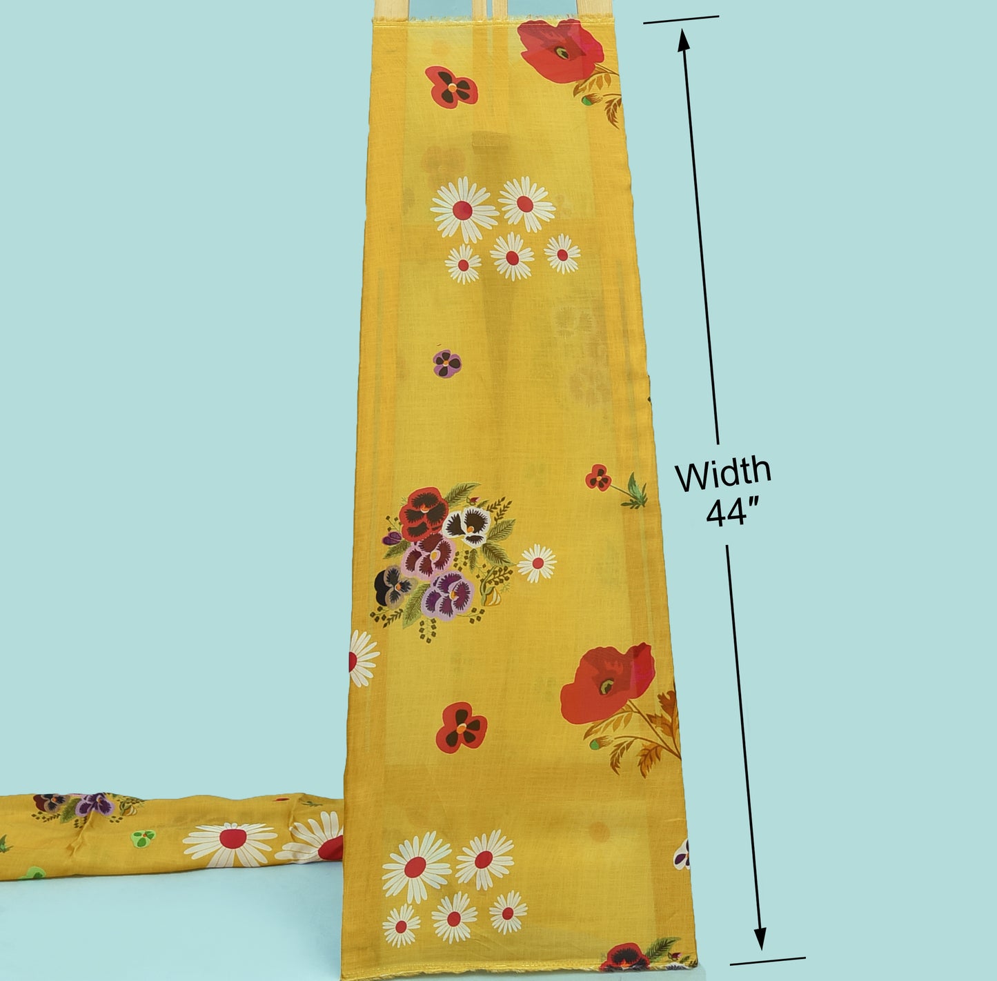 Multicolor Floral Organza Silk Print Fabric