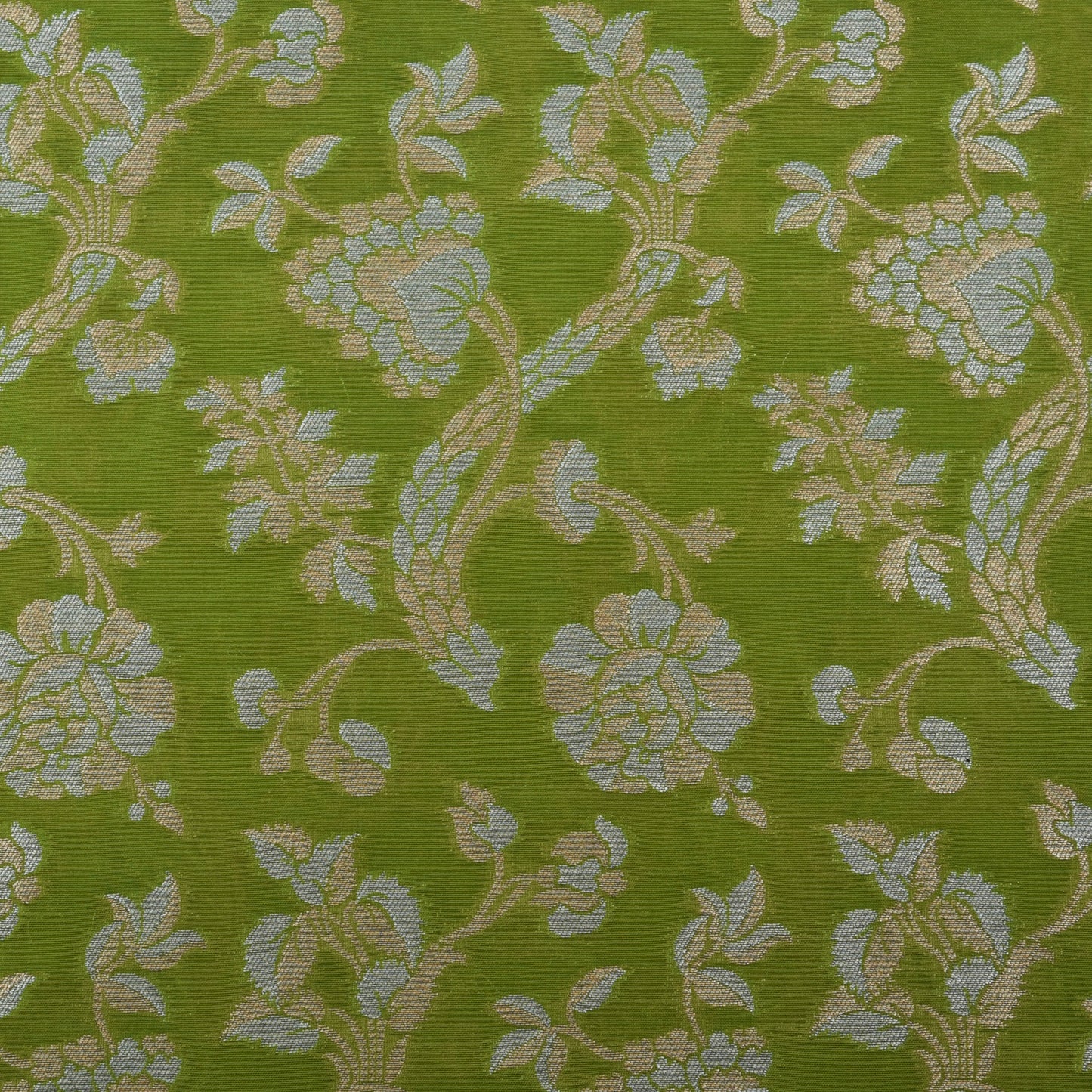 Mehandi Green Color Kadwa Brocade Fabric