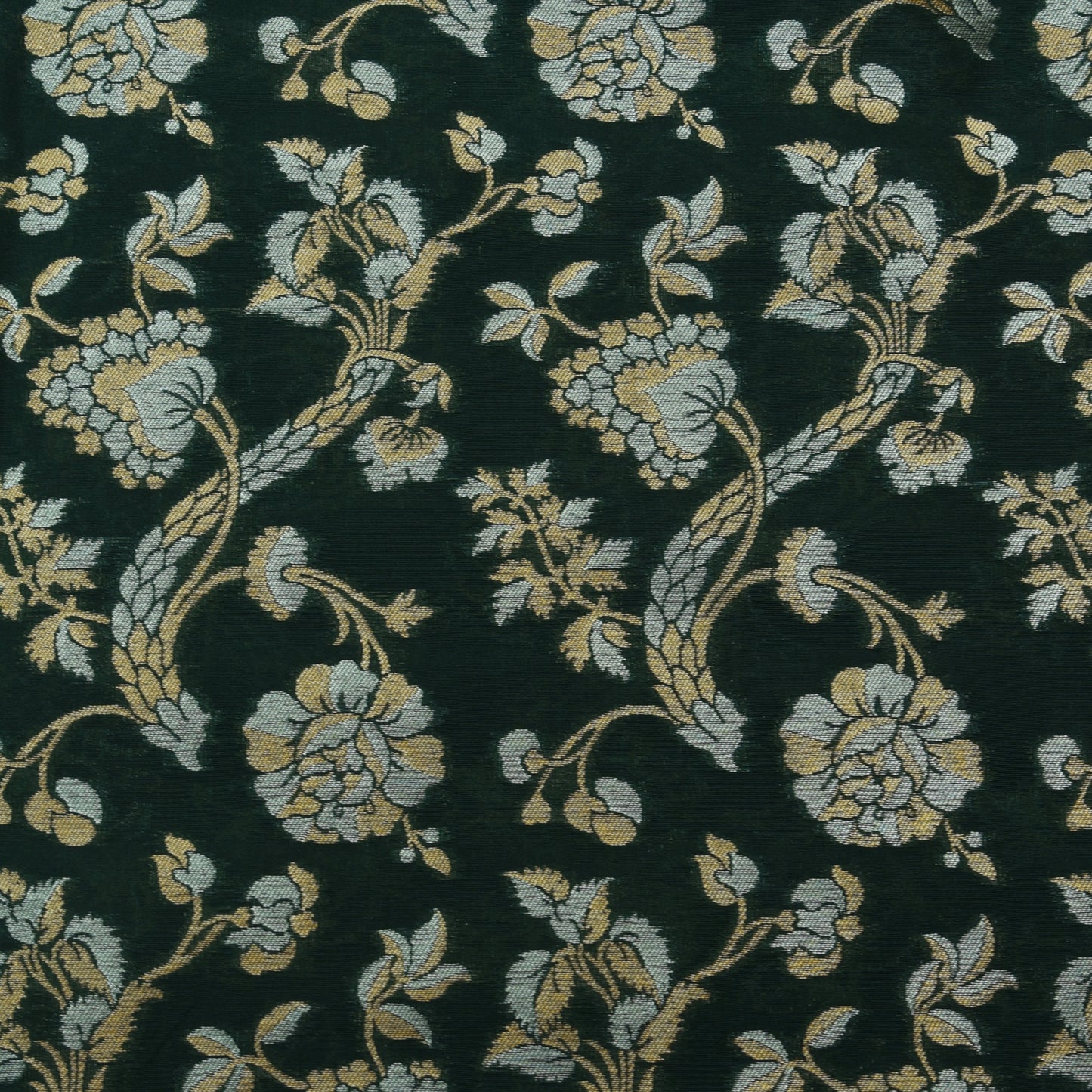Bottle Green Color Kadwa Brocade Fabric