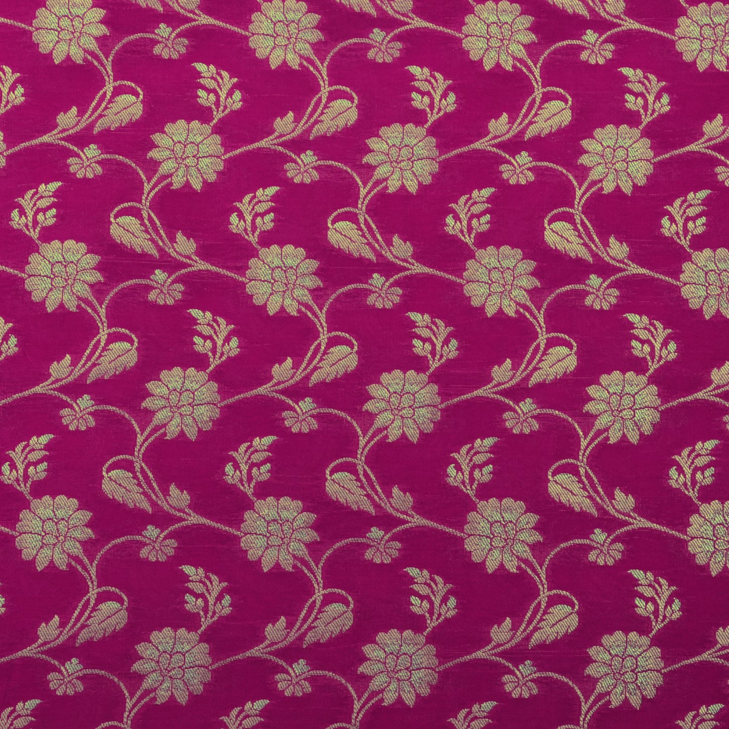 Fuchsia Pink Color Kadwa Brocade Fabric