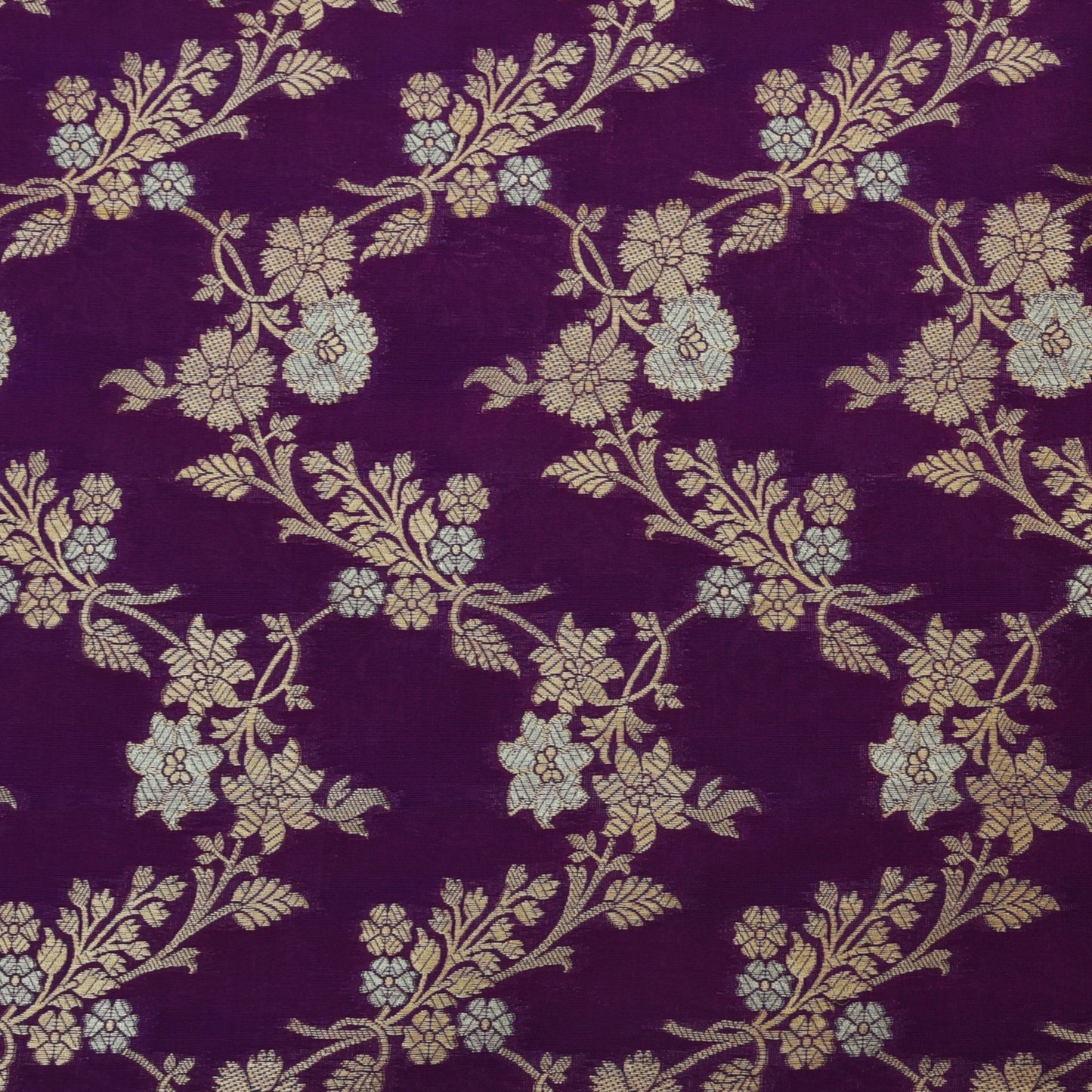 Purple Color Kadwa Brocade Fabric