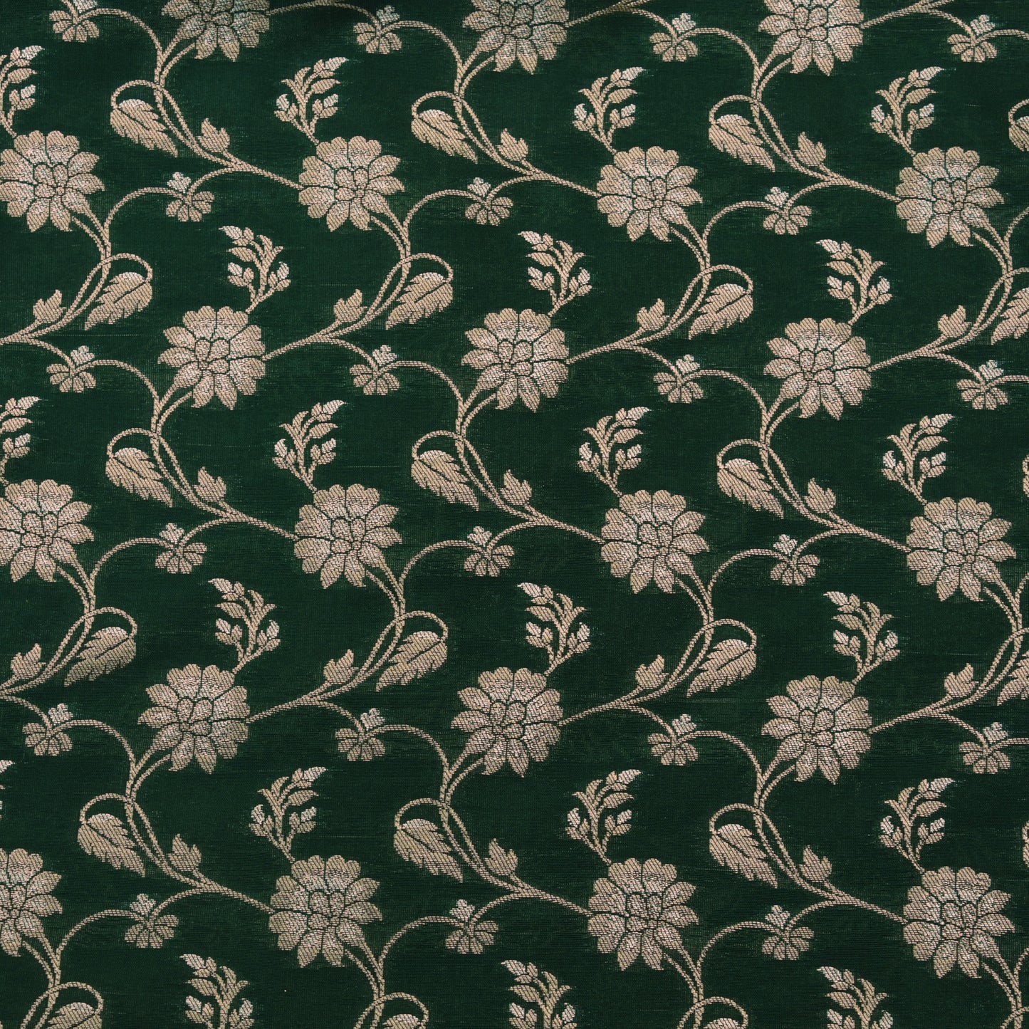 Bottle Green Color Kadwa Brocade Fabric