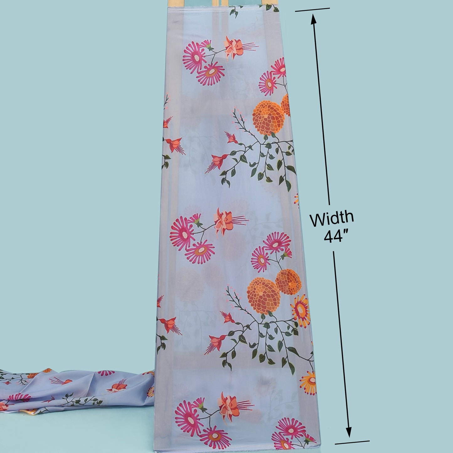 Multicolor Organza Silk Print Fabric