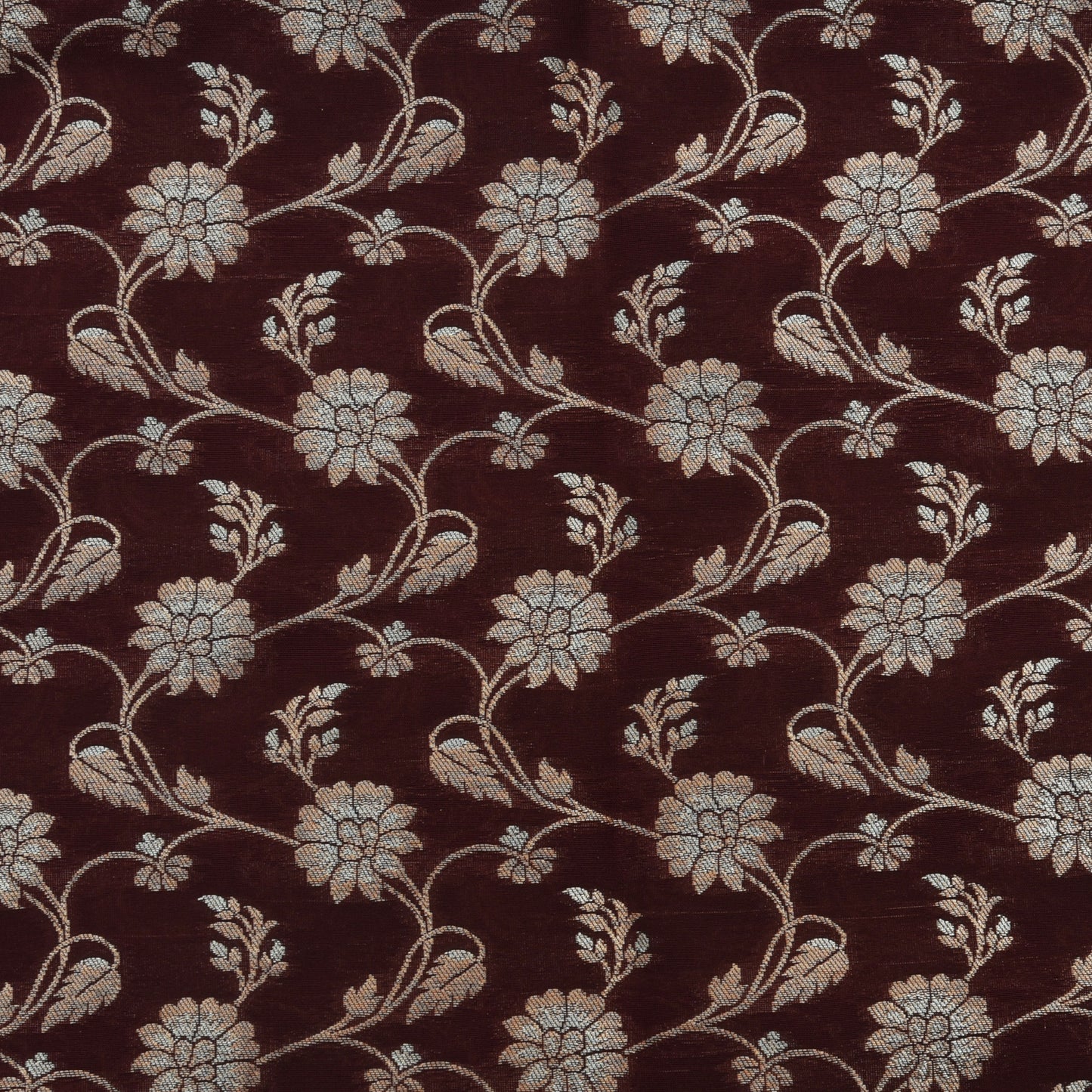 Brown Color Kadwa Brocade Fabric