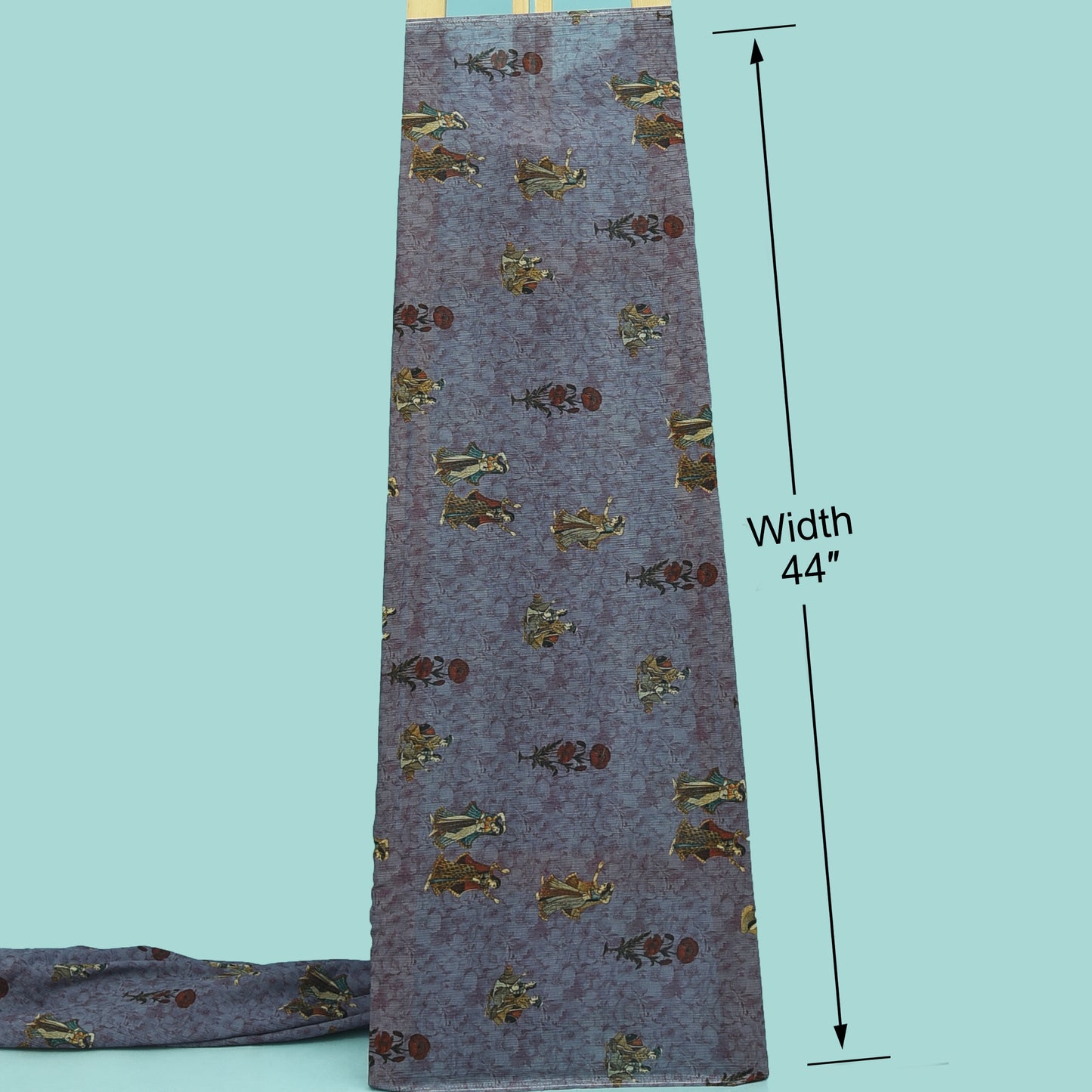 Multicolor Crush Chiffon Hydra Print Fabric