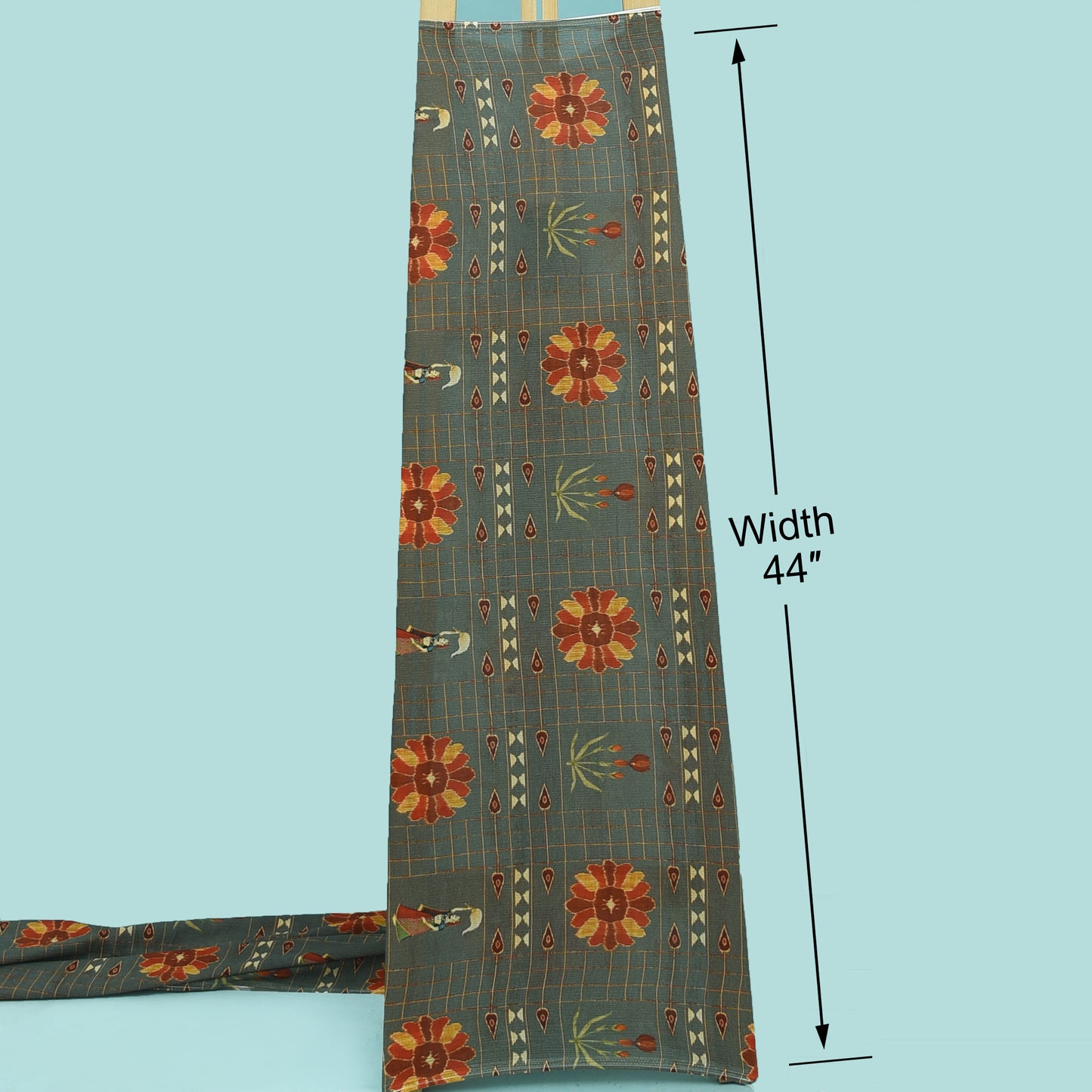 Multicolor Crush Chiffon Hydra Print Fabric