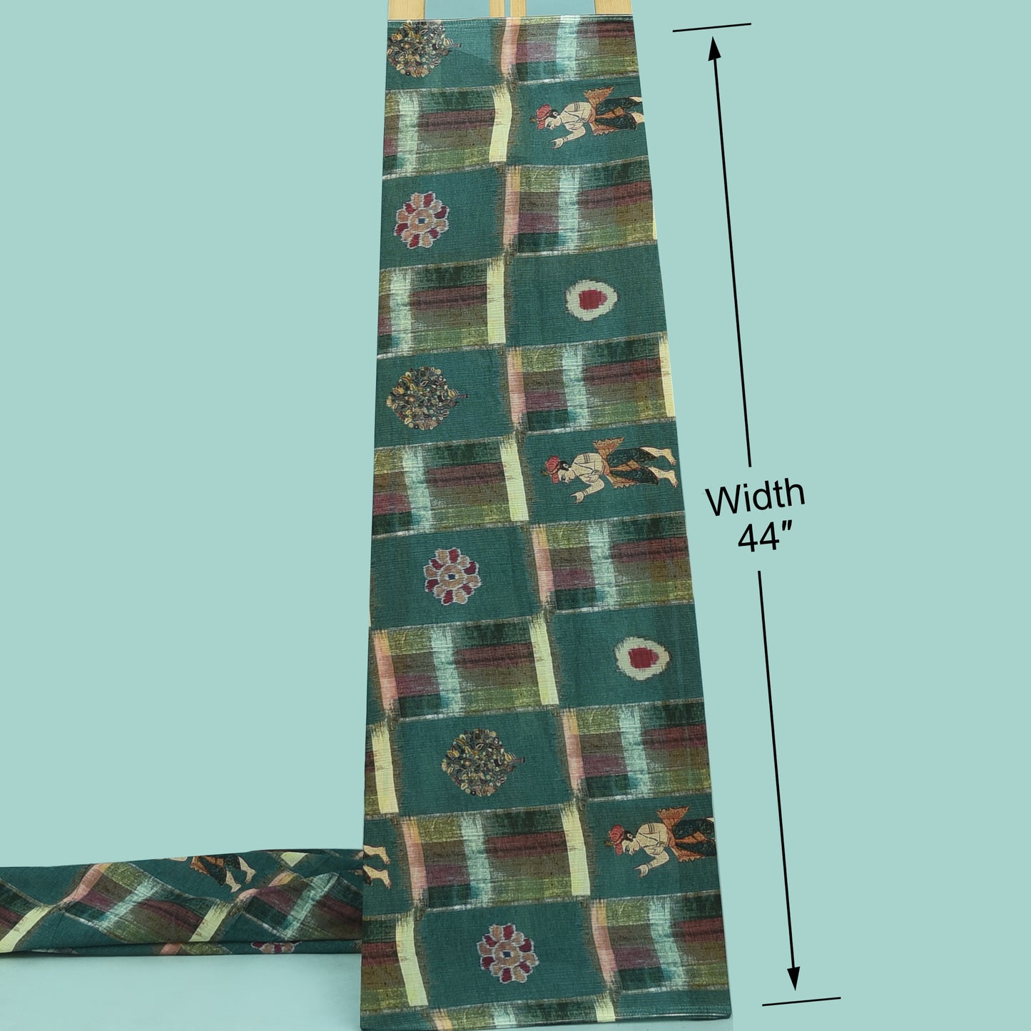 Multicolor Crush Chiffon Hydra Print Fabric