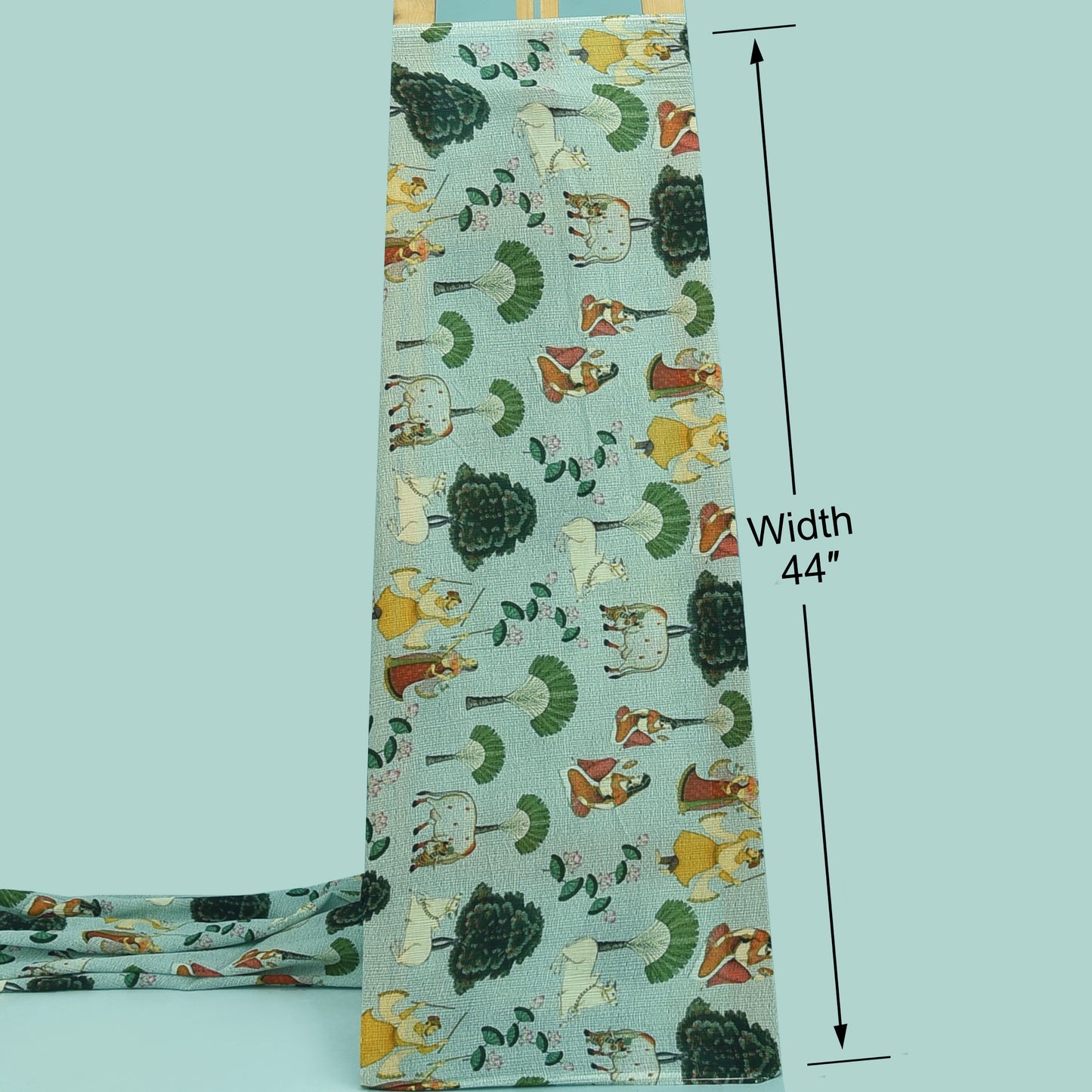 Multicolor Crush Chiffon Hydra Print Fabric