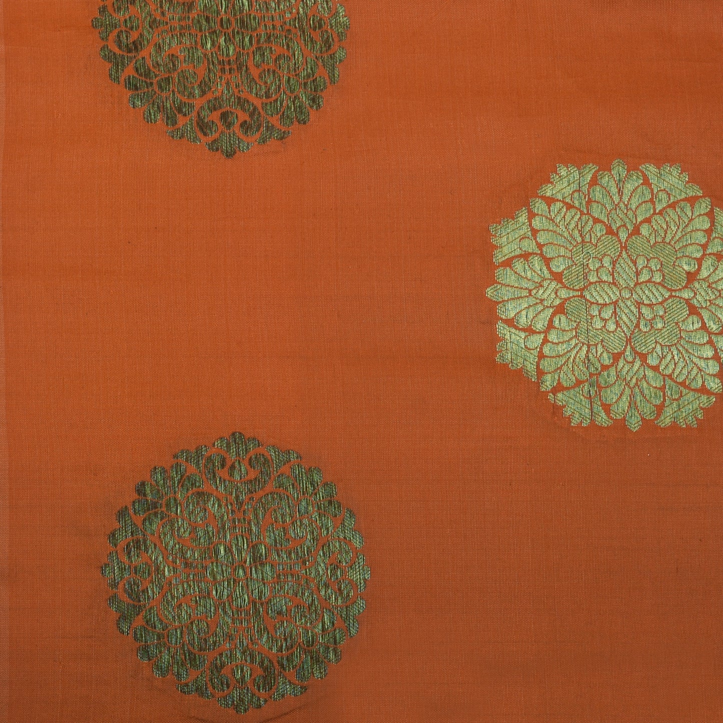 Orange Color Brocade Fabric