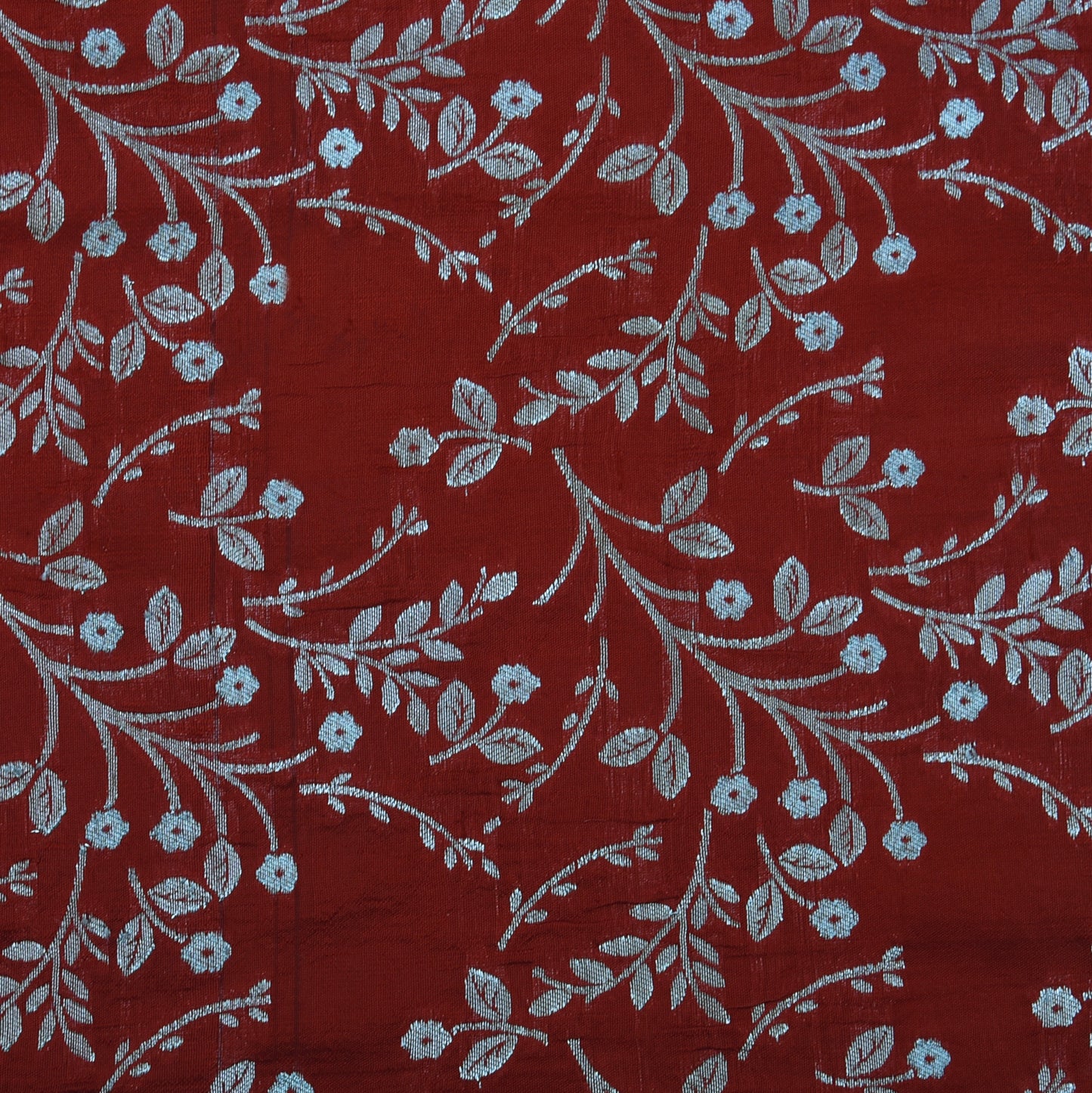 Maroon Color Dupion Alfi Jaal Brocade Fabric