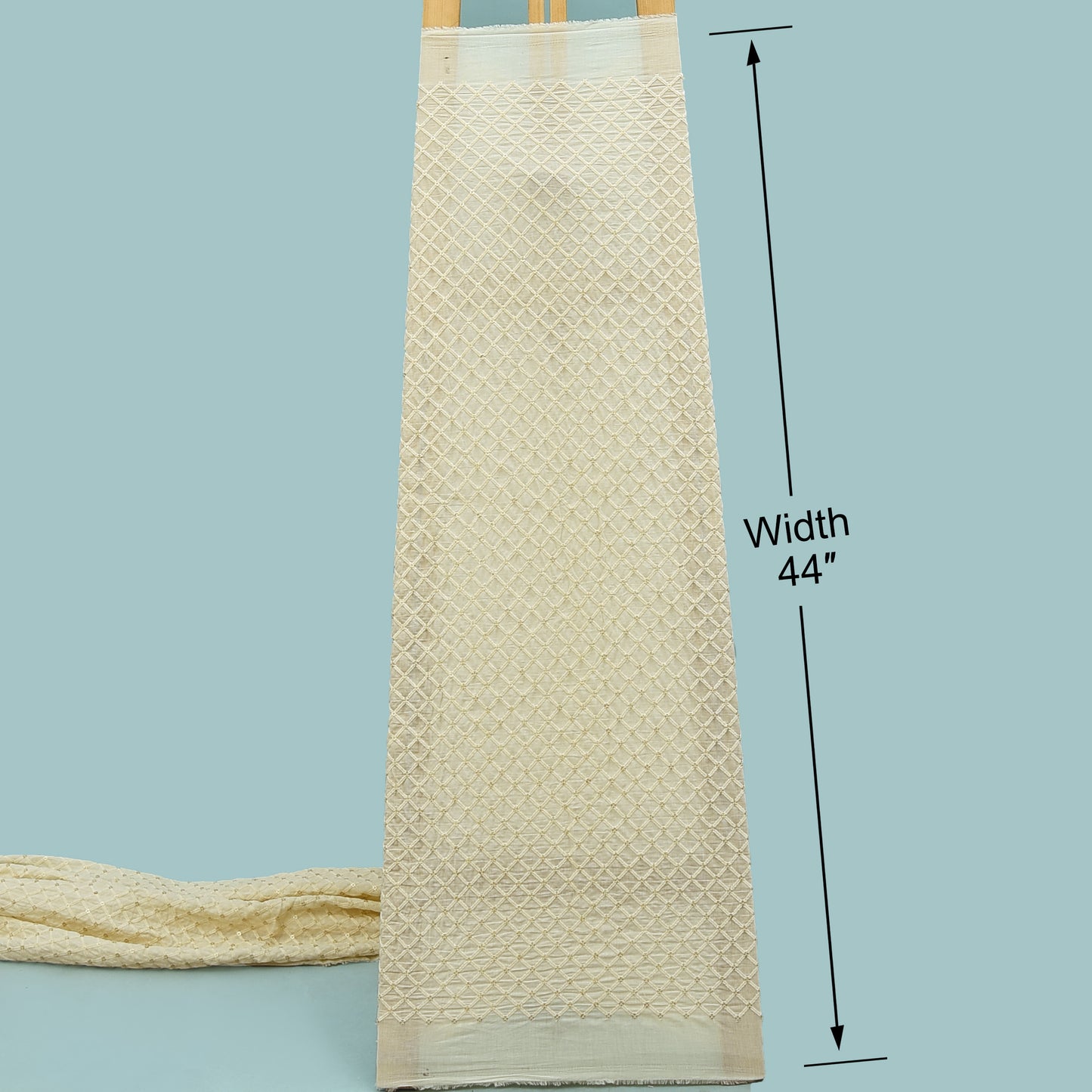 Cream Color Cotton Embroidery Fabric