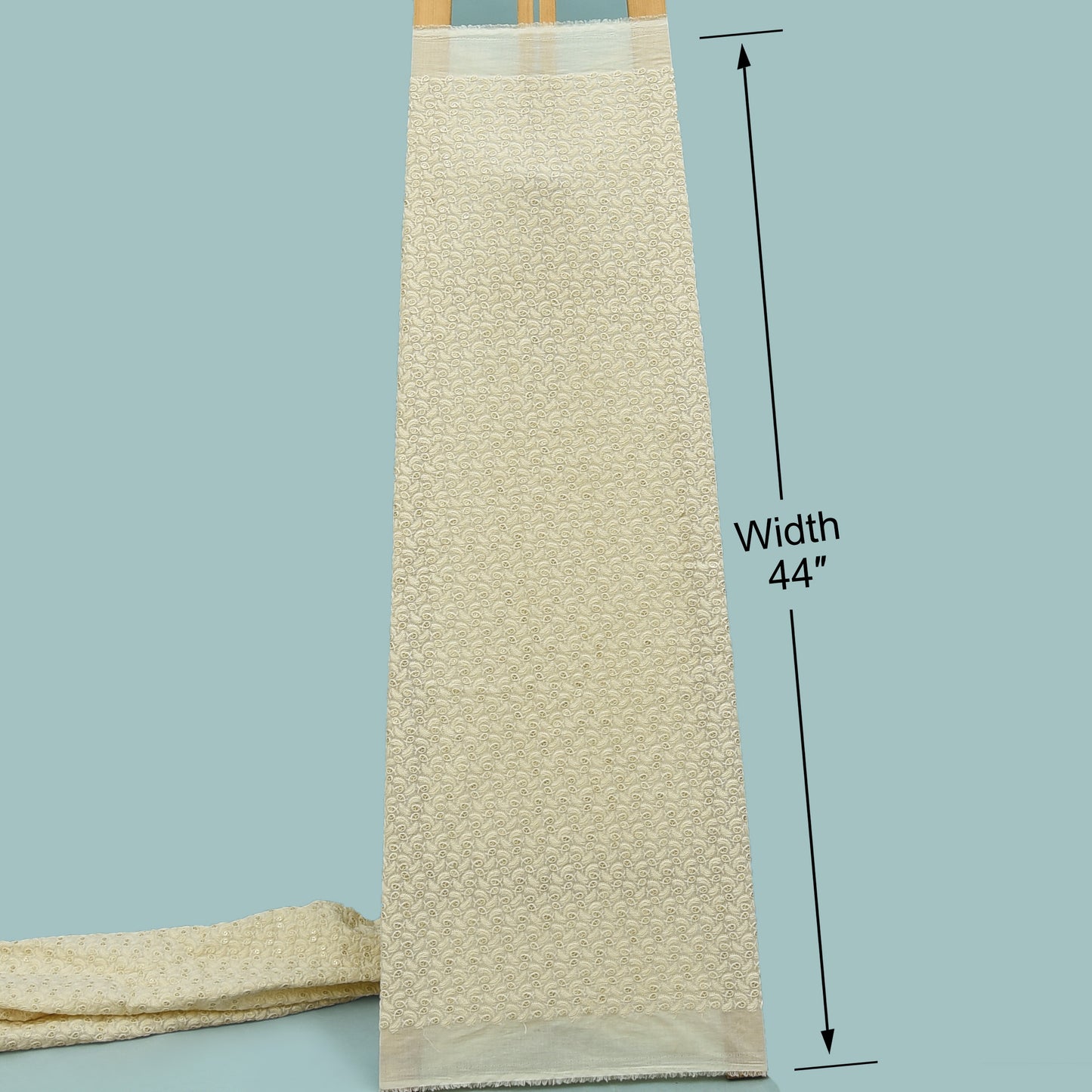 Cream Color Cotton Embroidery Fabric