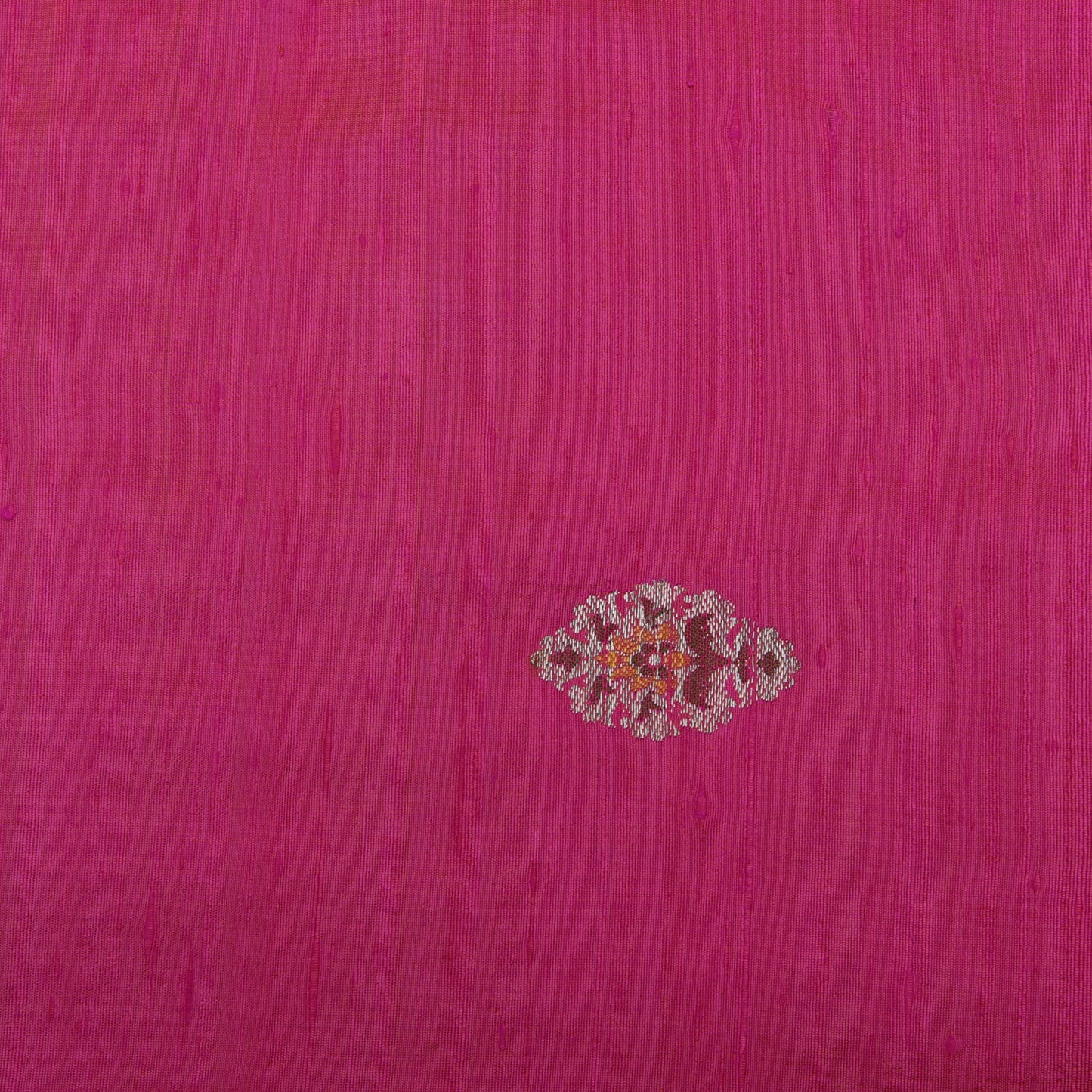 Hot Pink Color Raw Silk Boota Fabric
