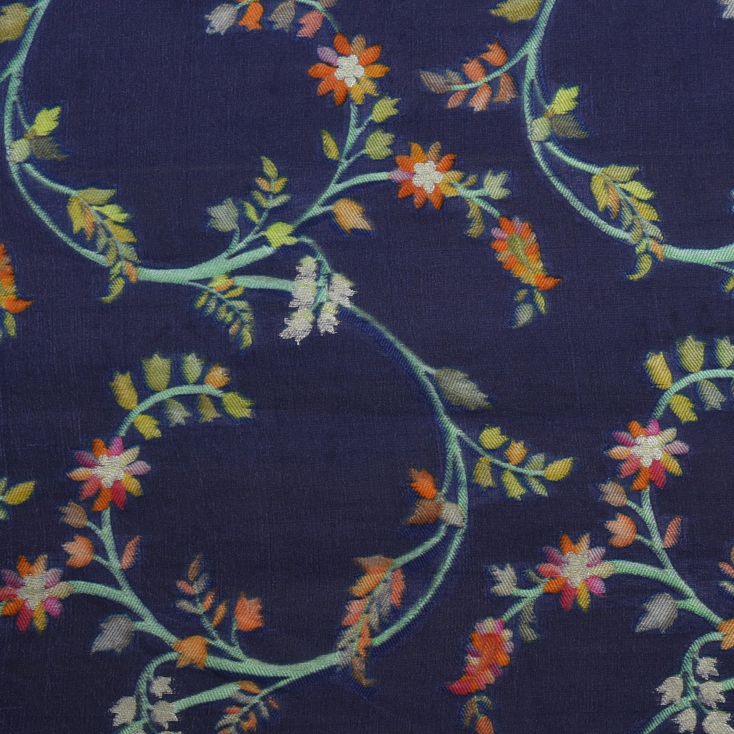 Blue Color Dupion Tasar Brocade Fabric