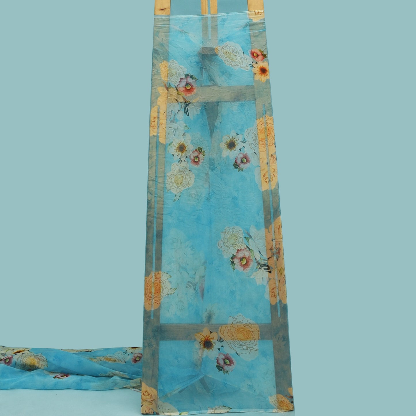 Multicolor Organza Print Fabric