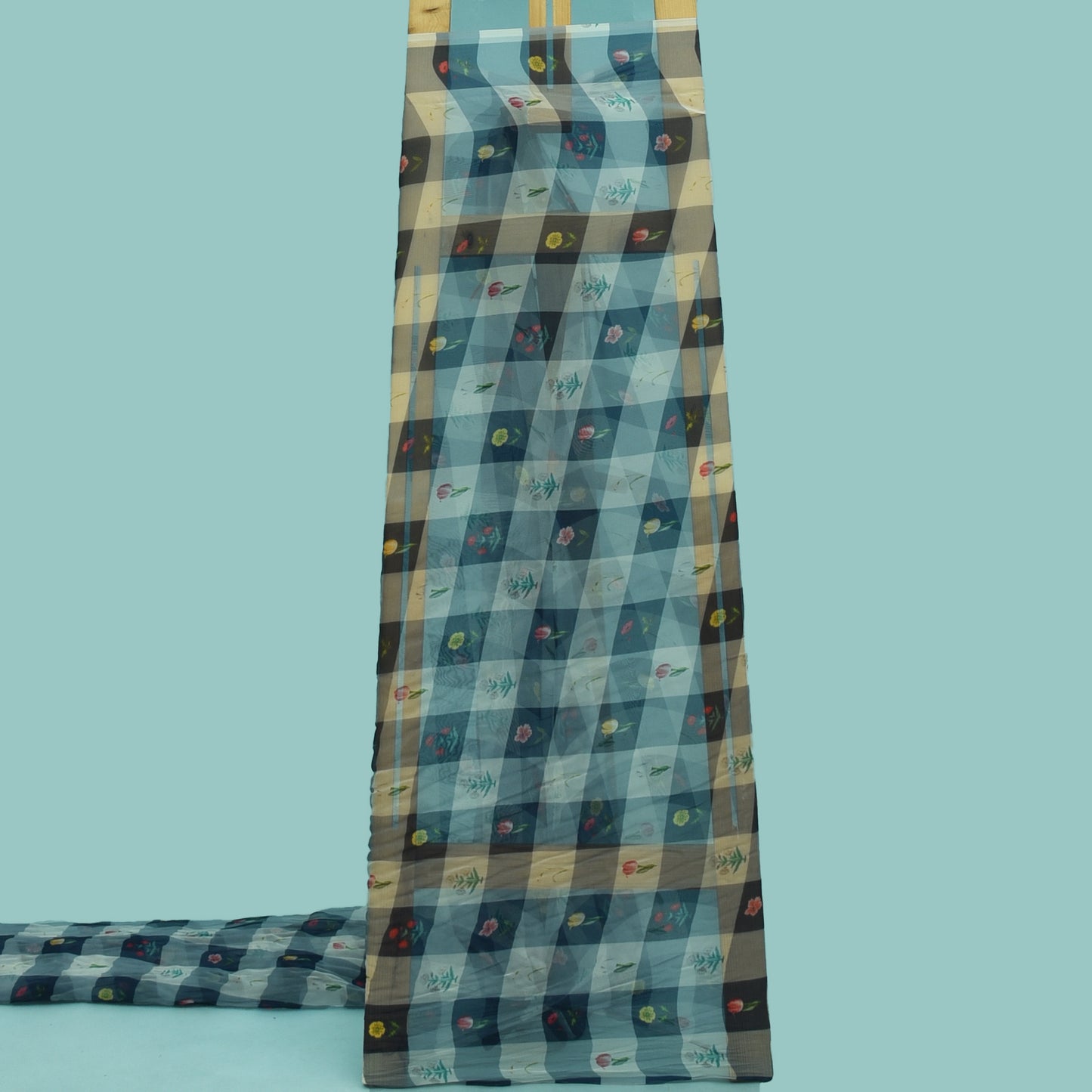 Multicolor Organza Print Fabric