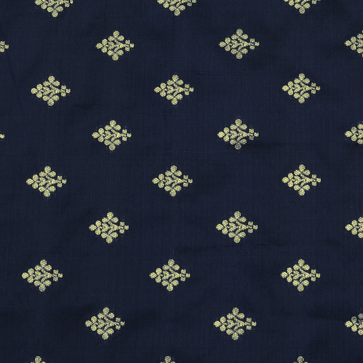 Navy Blue Color Silk Brocade Fabric