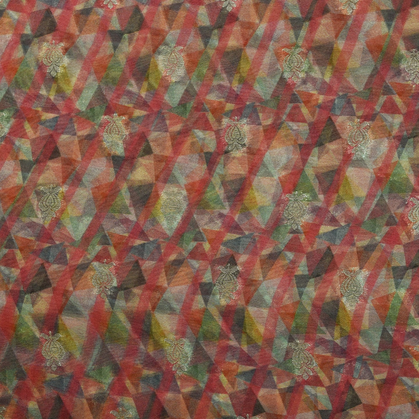 Multicolor Pure Brocade Fabric