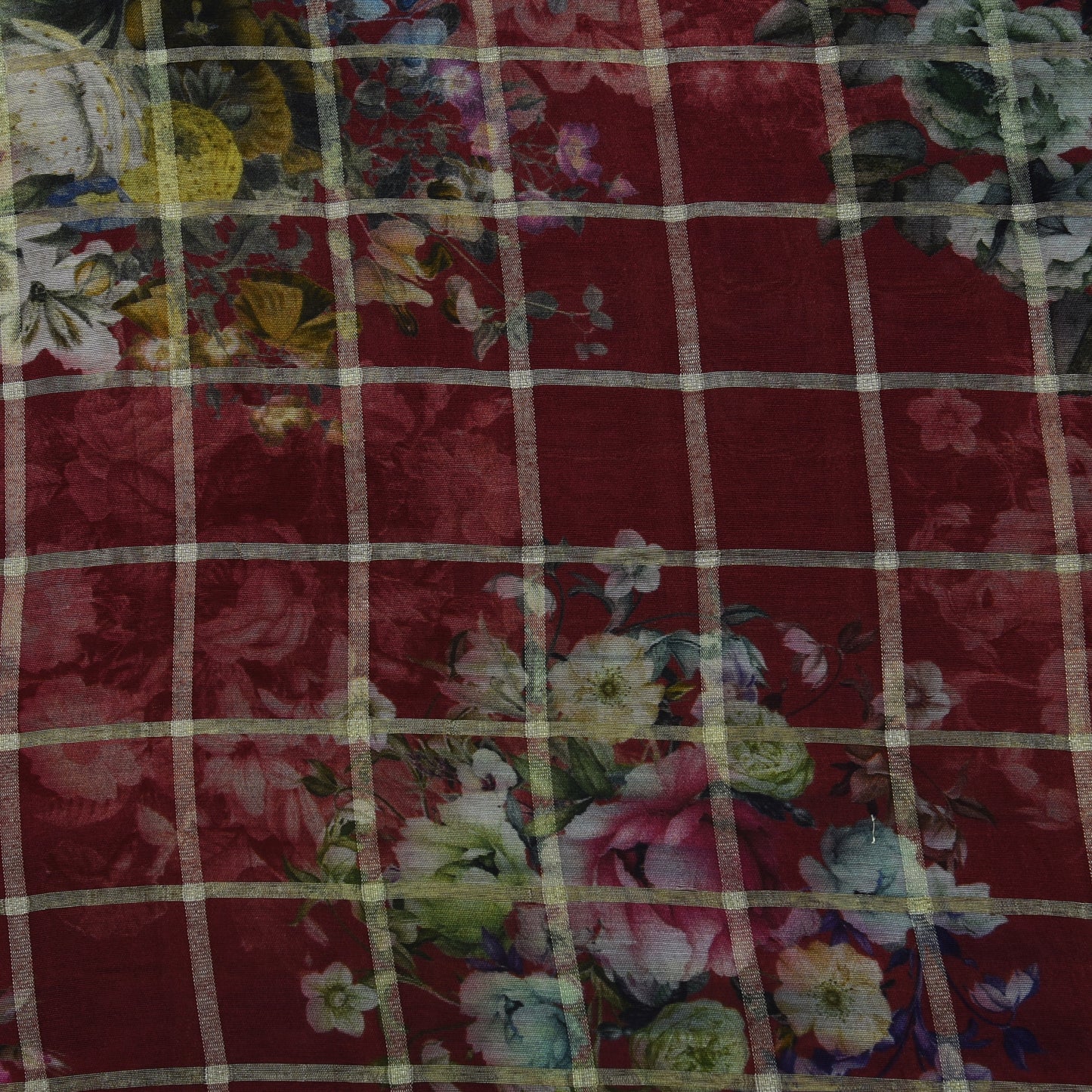 Multicolor Tussar Print Fabric