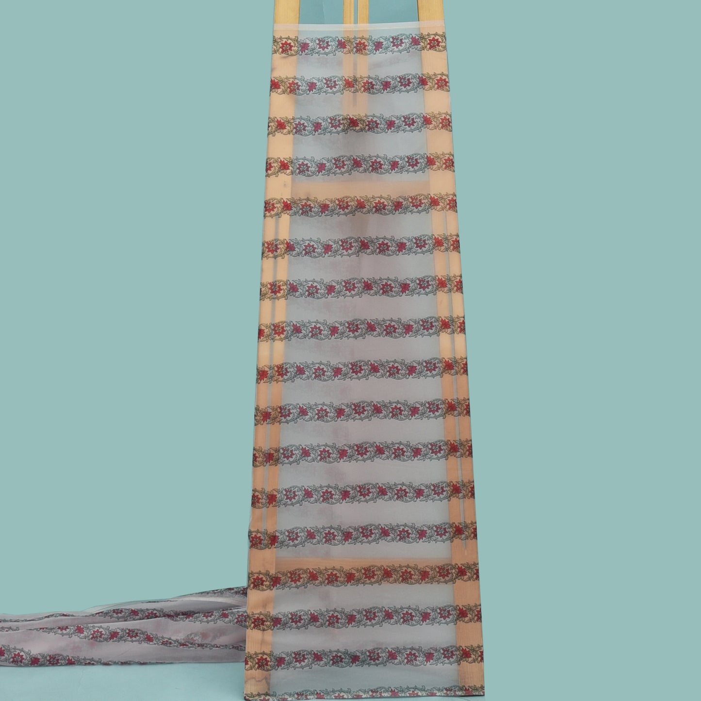 Multicolor Satin Organza Print Fabric