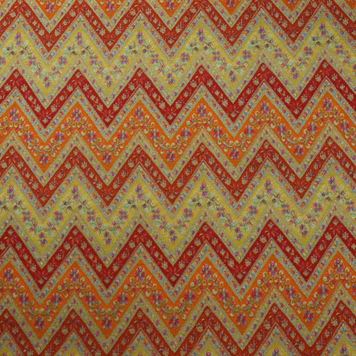 Multicolor Pure Brocade Fabric