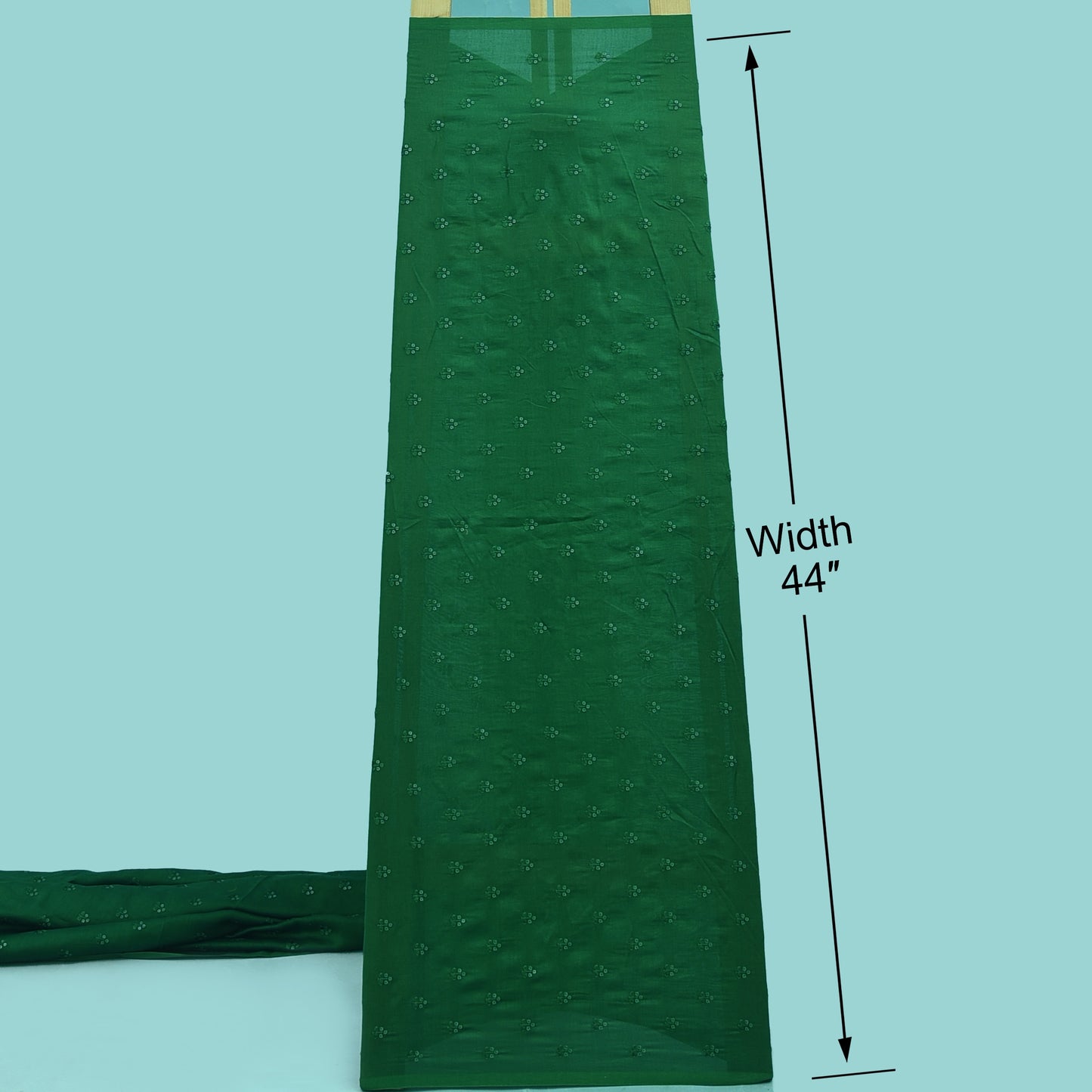 Bottle Green Color Chanderi Booti Fabric