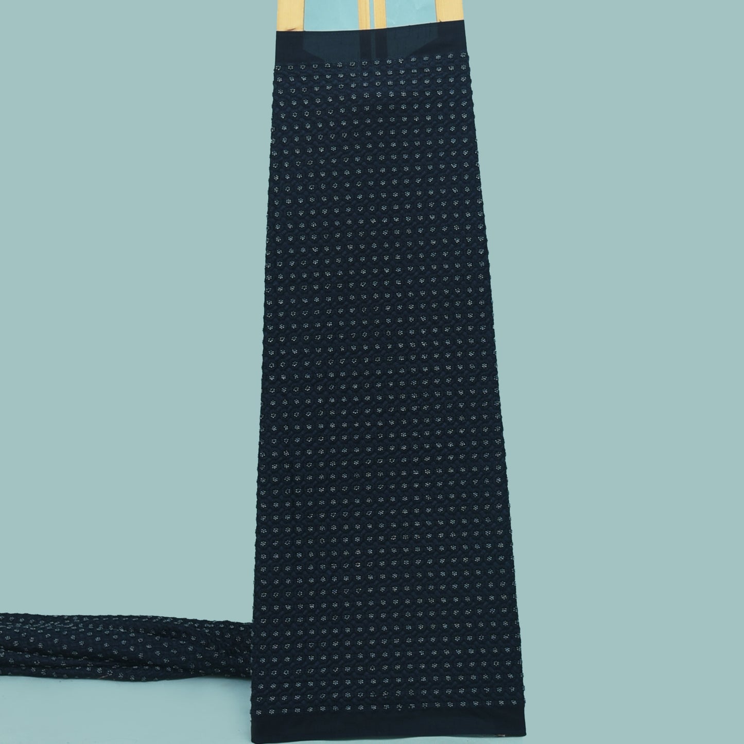 Navy Blue Color Slub Silk Embroidery Fabric