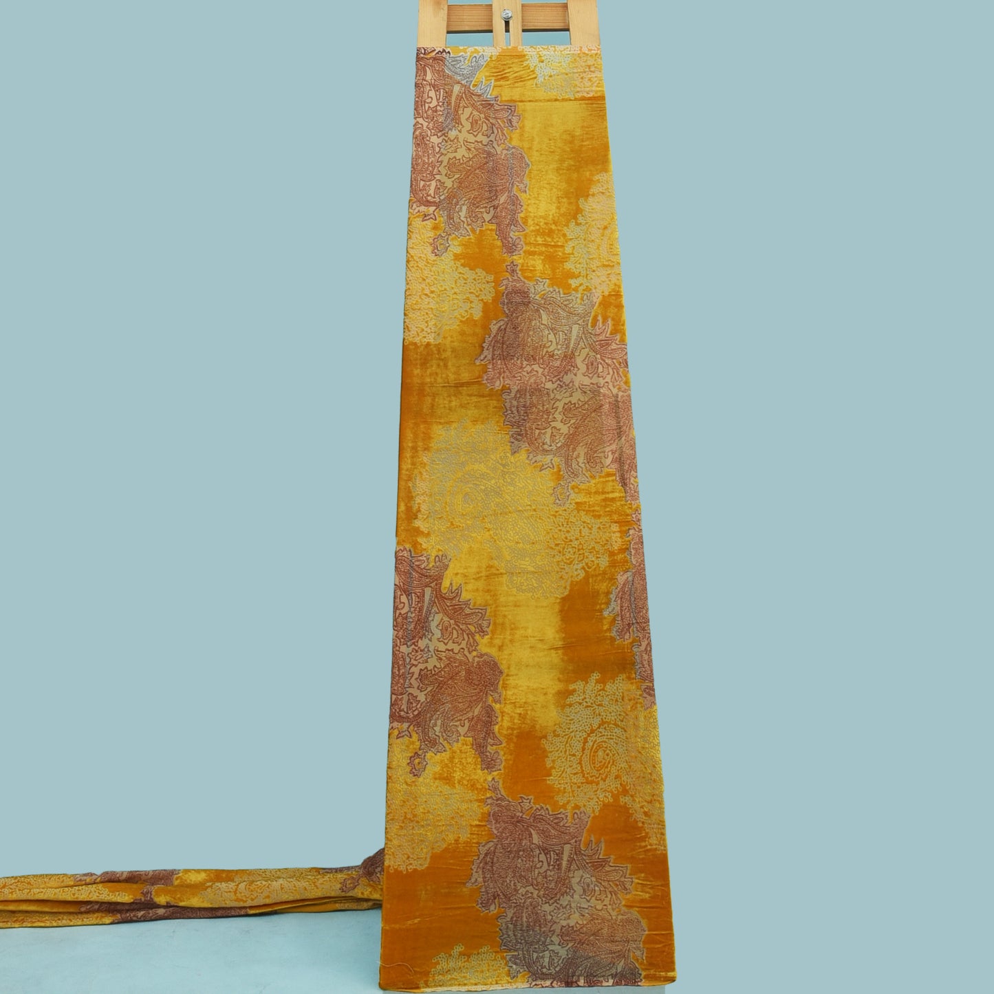 Mustard Color Pure Brasso Velvet Fabric