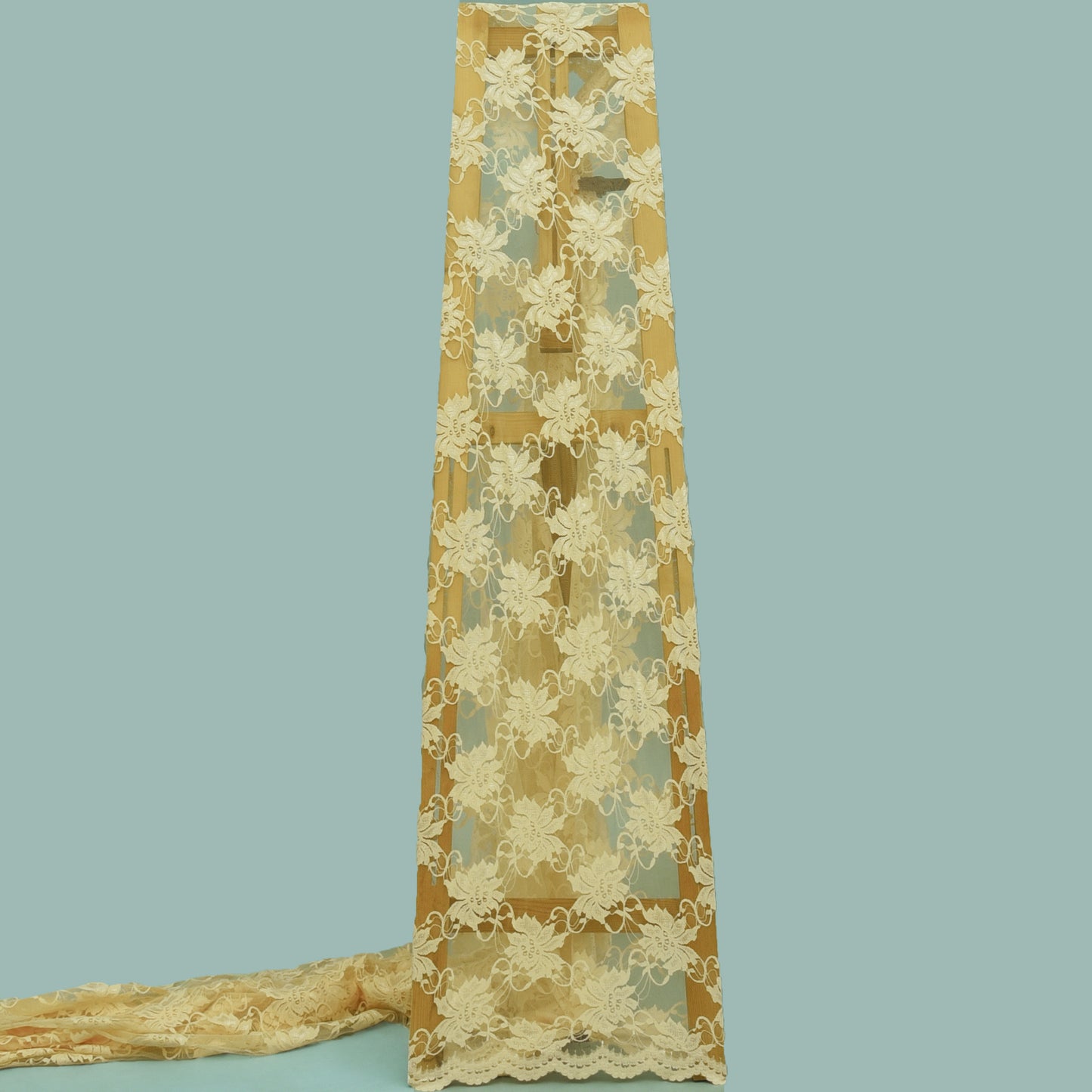 Cream Color Chantilly Net Fabric