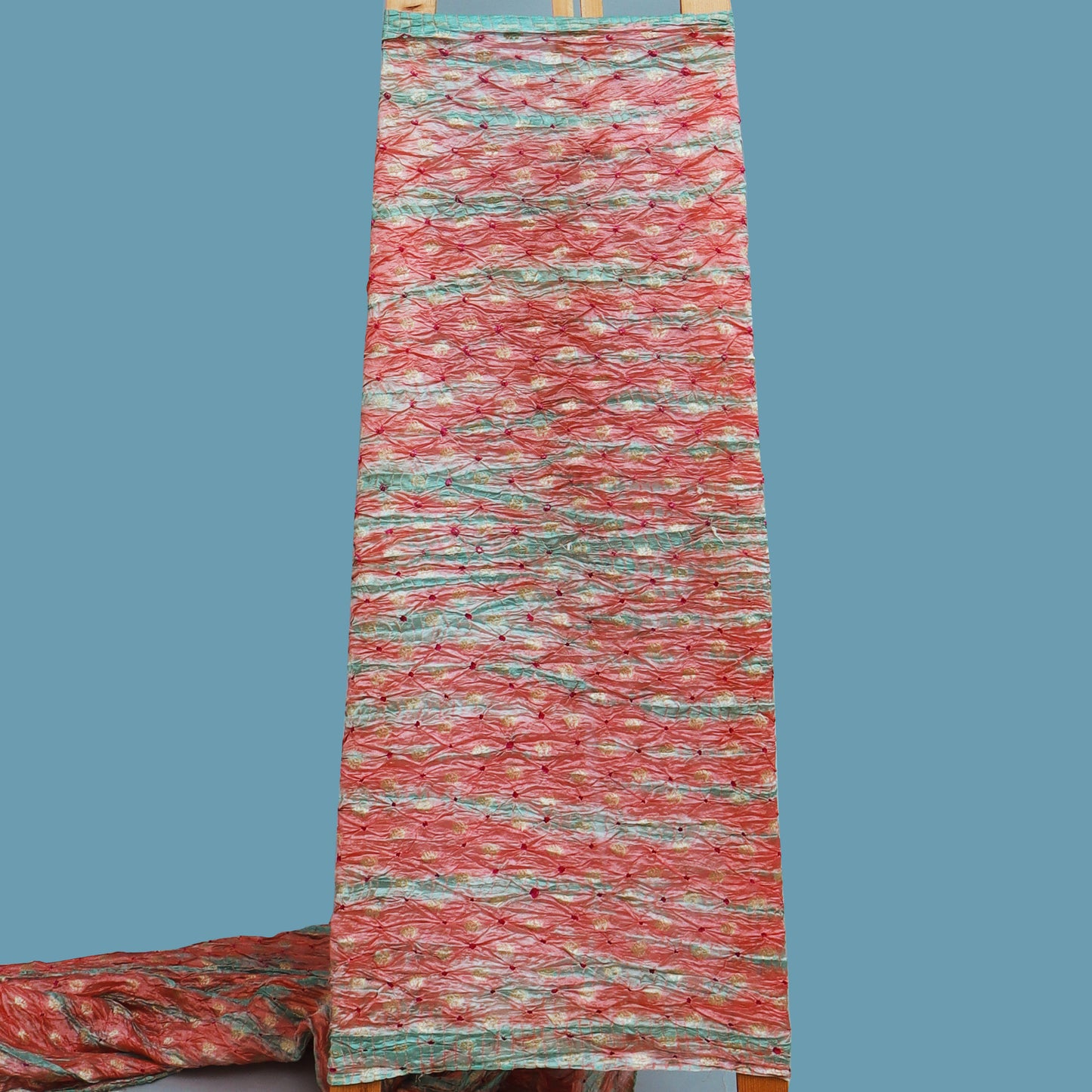 Multi Color Bandhani Brocade Fabric