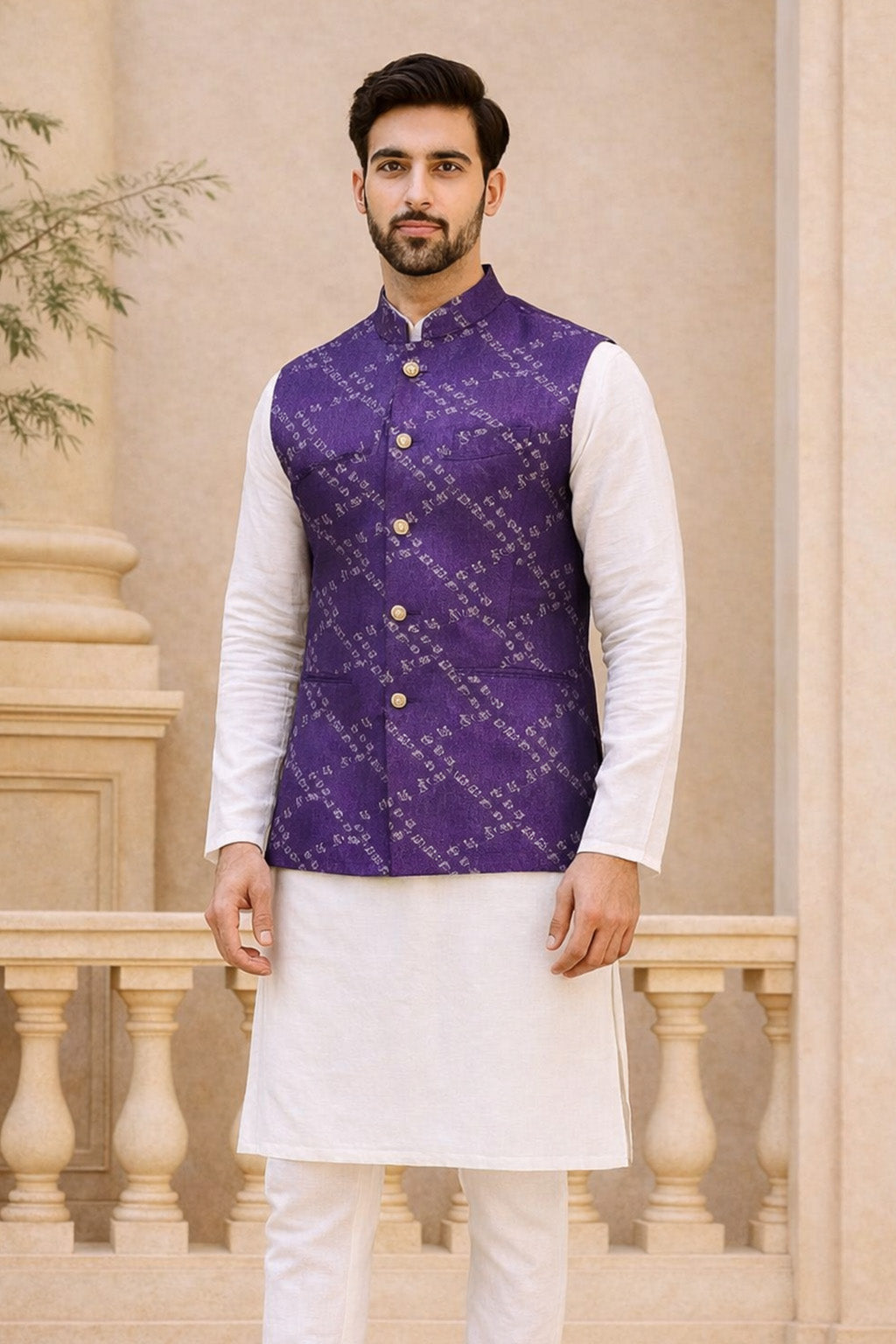 Blue Color Dupion Print Fabic