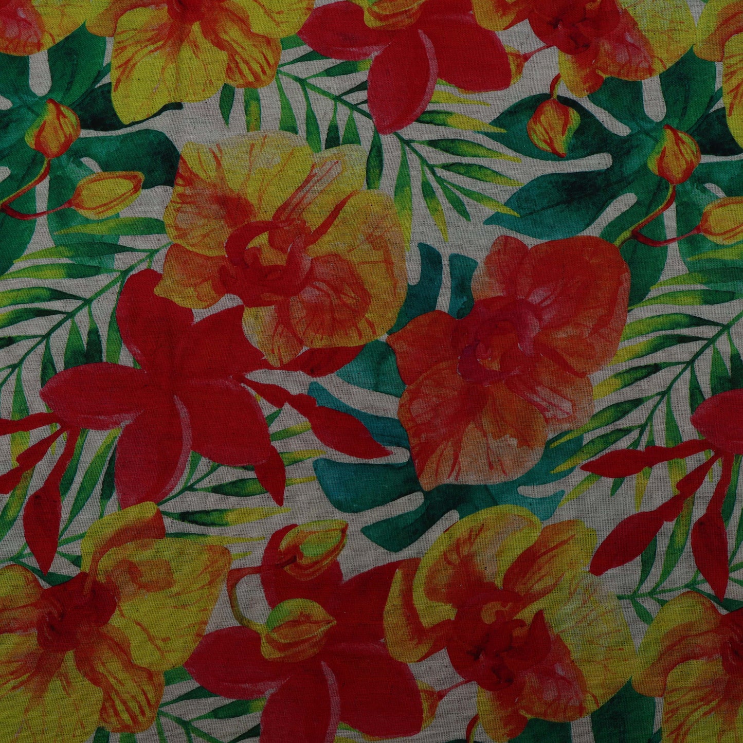 Colored Linen Print Fabric