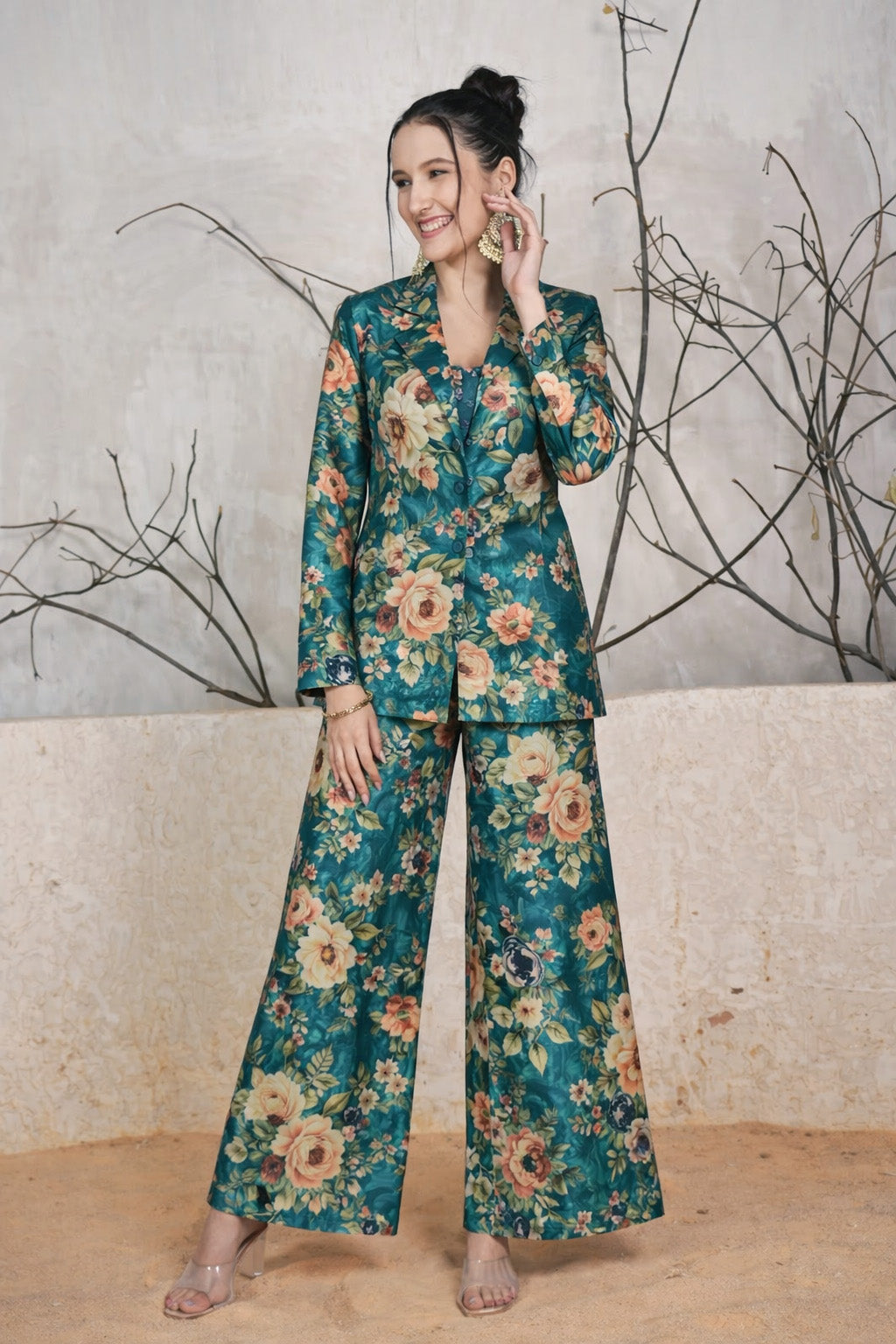 Floral Printed Dupion Print Fabric