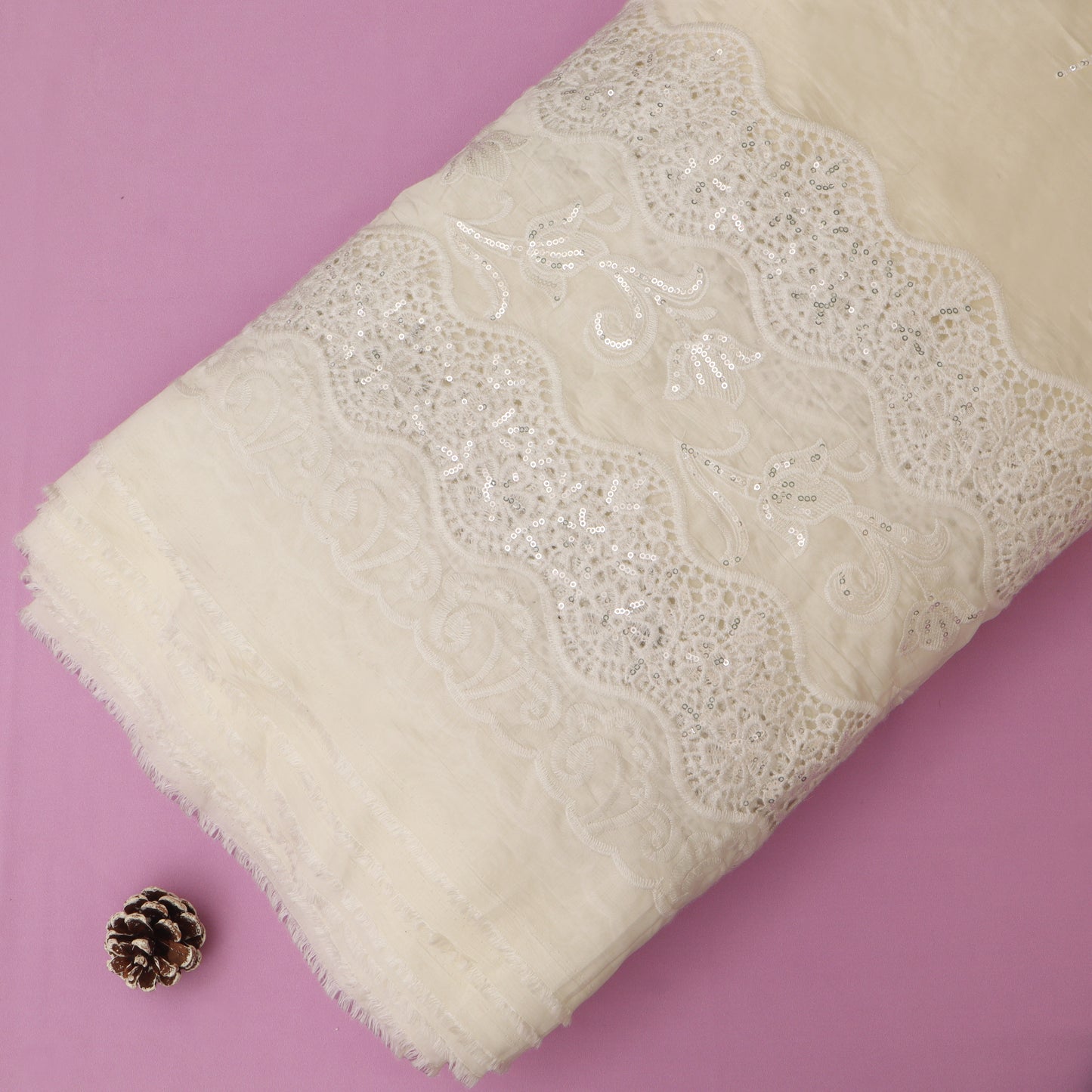 Chanderi Embroidery Fabric