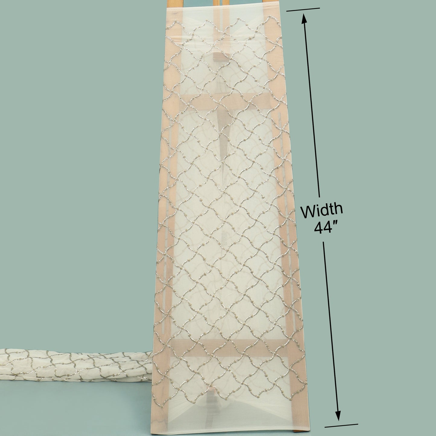 White Color Georgette Embroidery Fabric